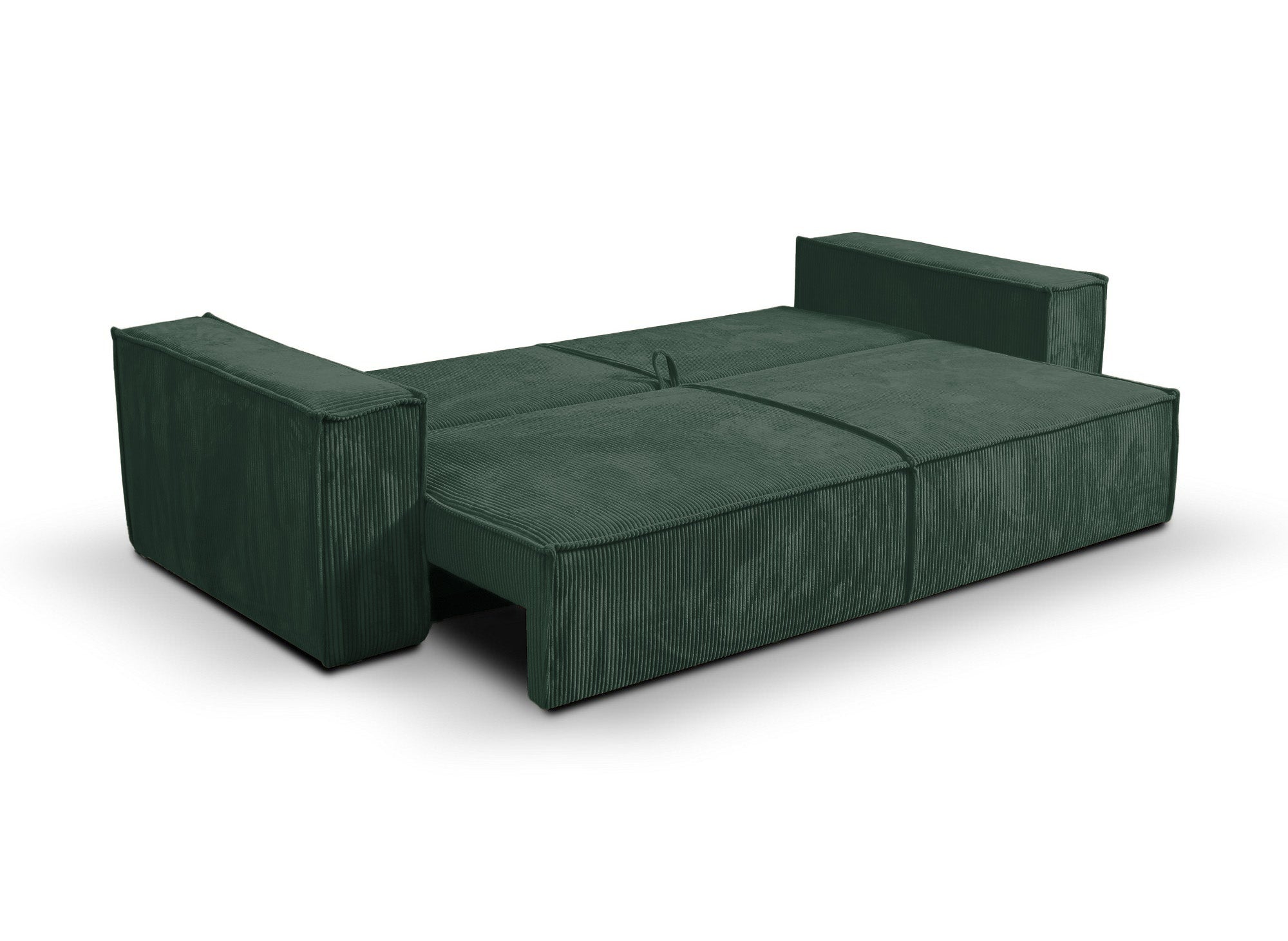 Sofá JADE de 3 plazas con almacenaje en terciopelo verde esmeralda