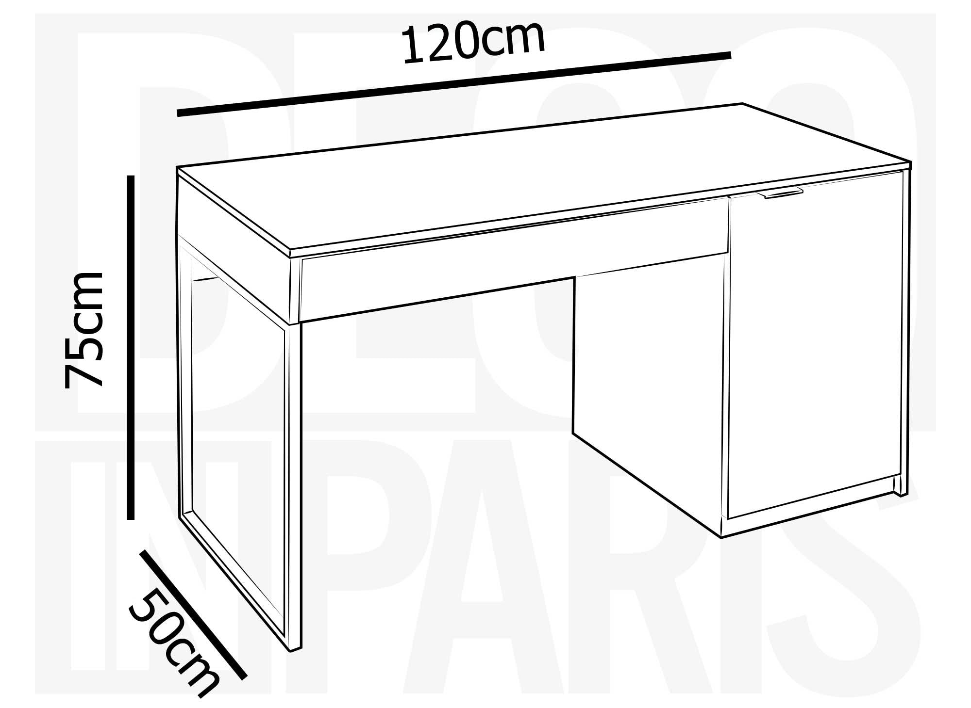Escritorio BLAISE con almacenaje en madera y metal