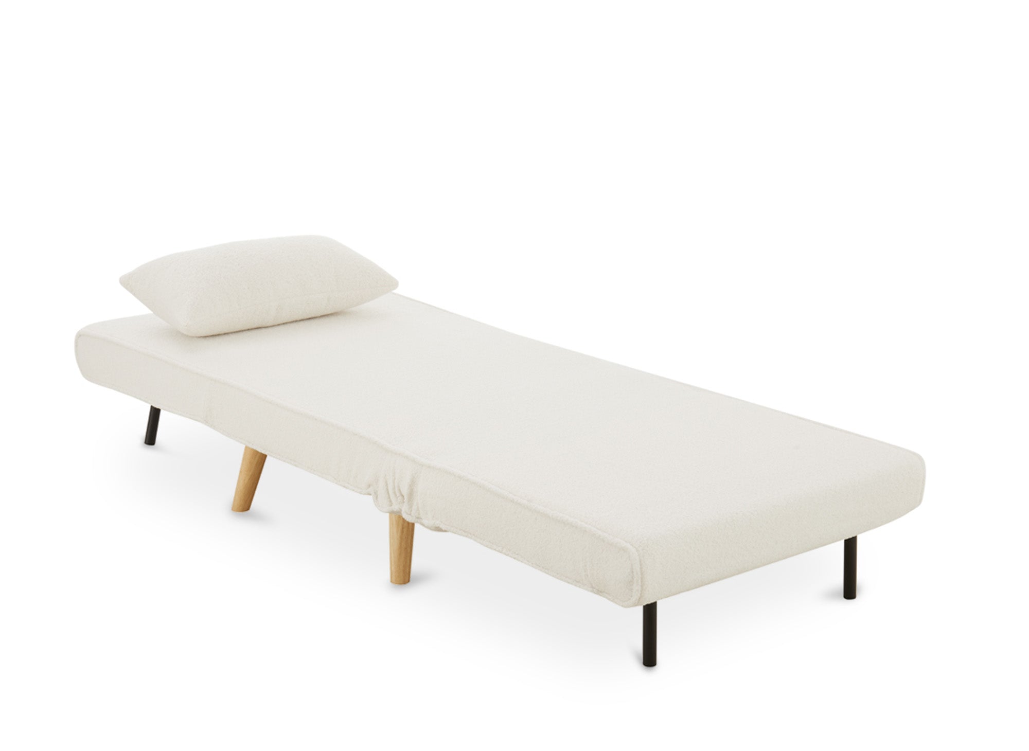 Sillón convertible TONKA en tejido efecto piel de oveja color crudo