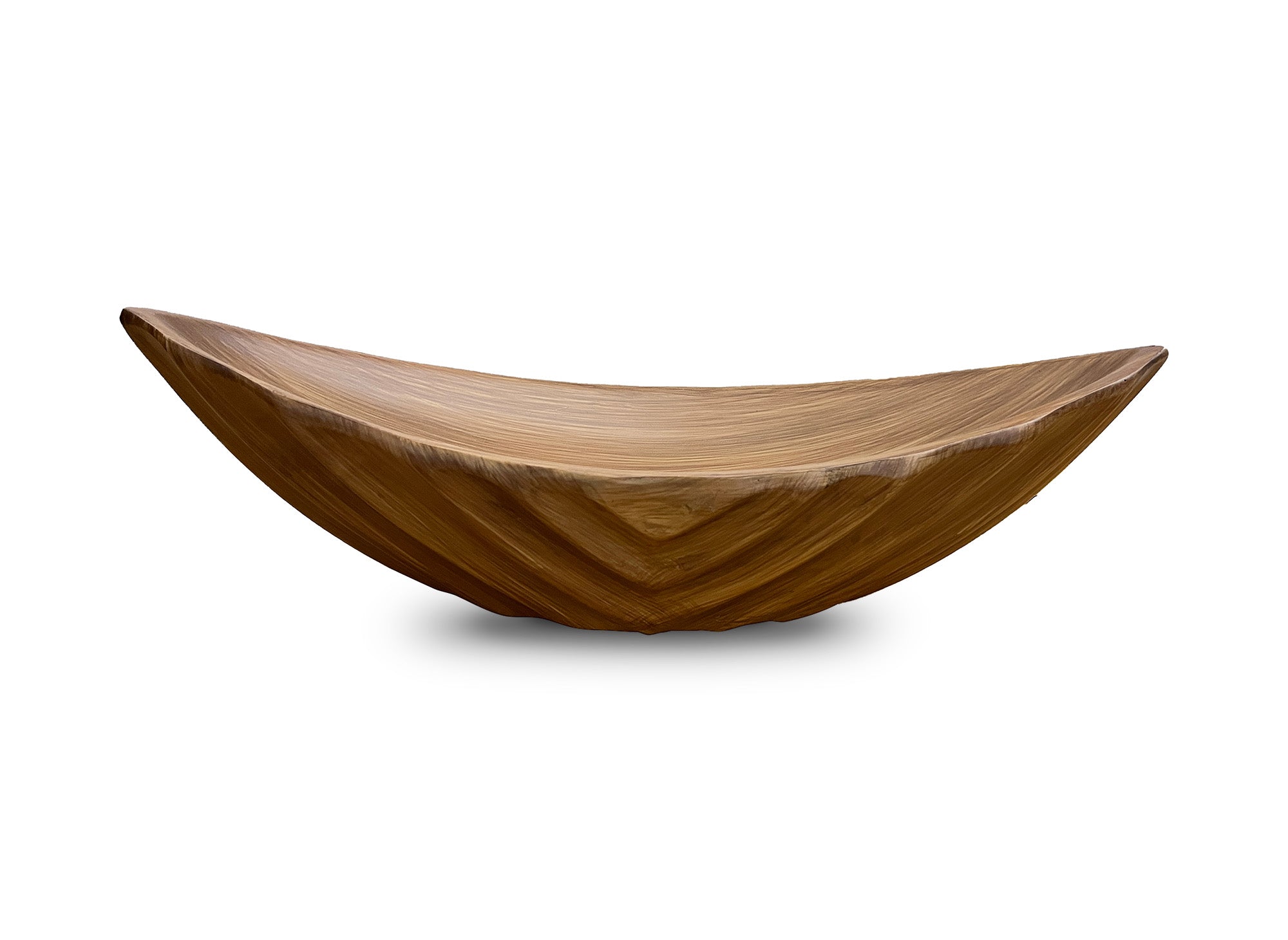 Cuenco decorativo grande con efecto de madera tallada, 44 cm, DERYA