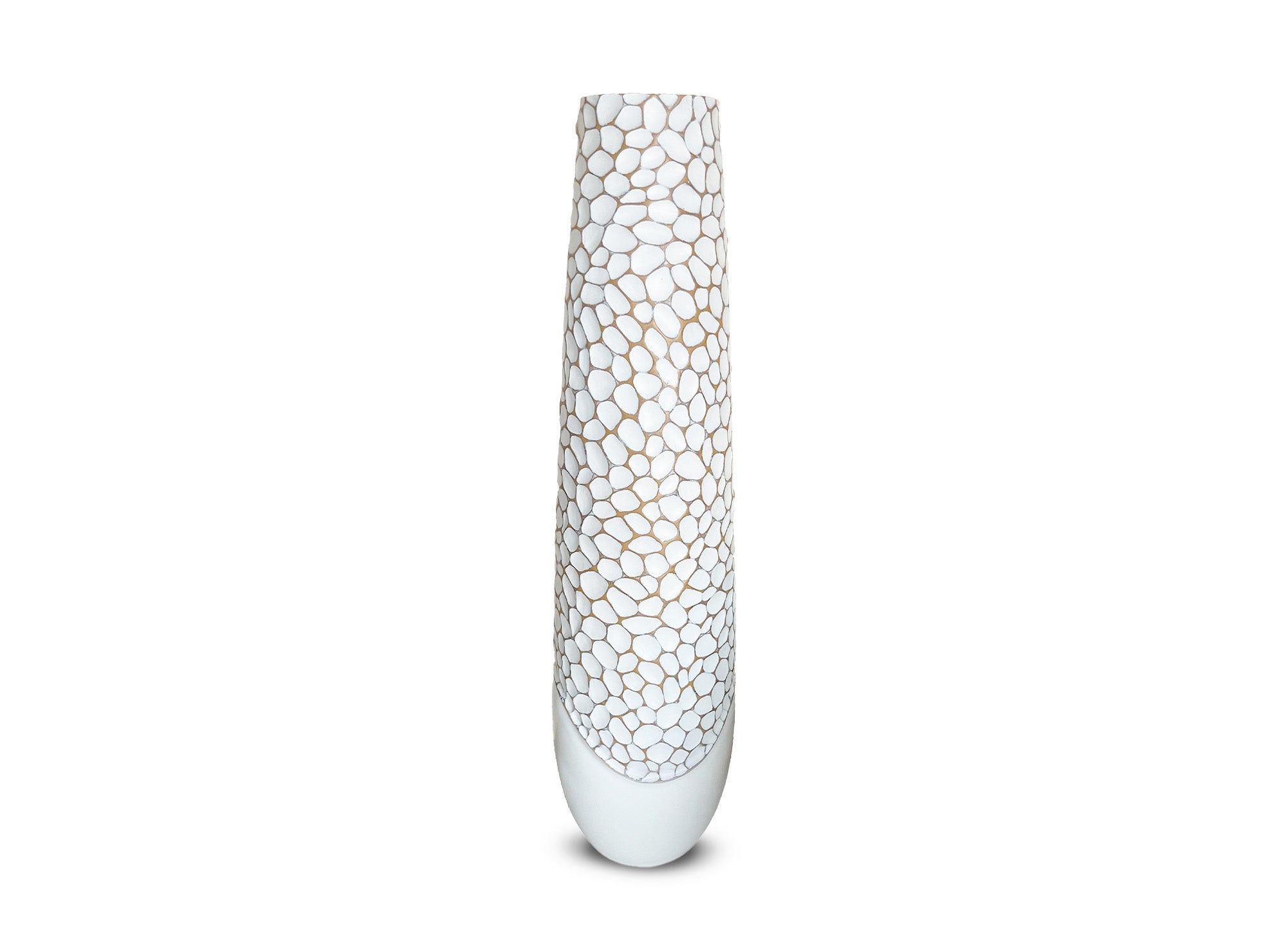 Jarrón decorativo LOUMA de resina blanca, 78 cm de alto