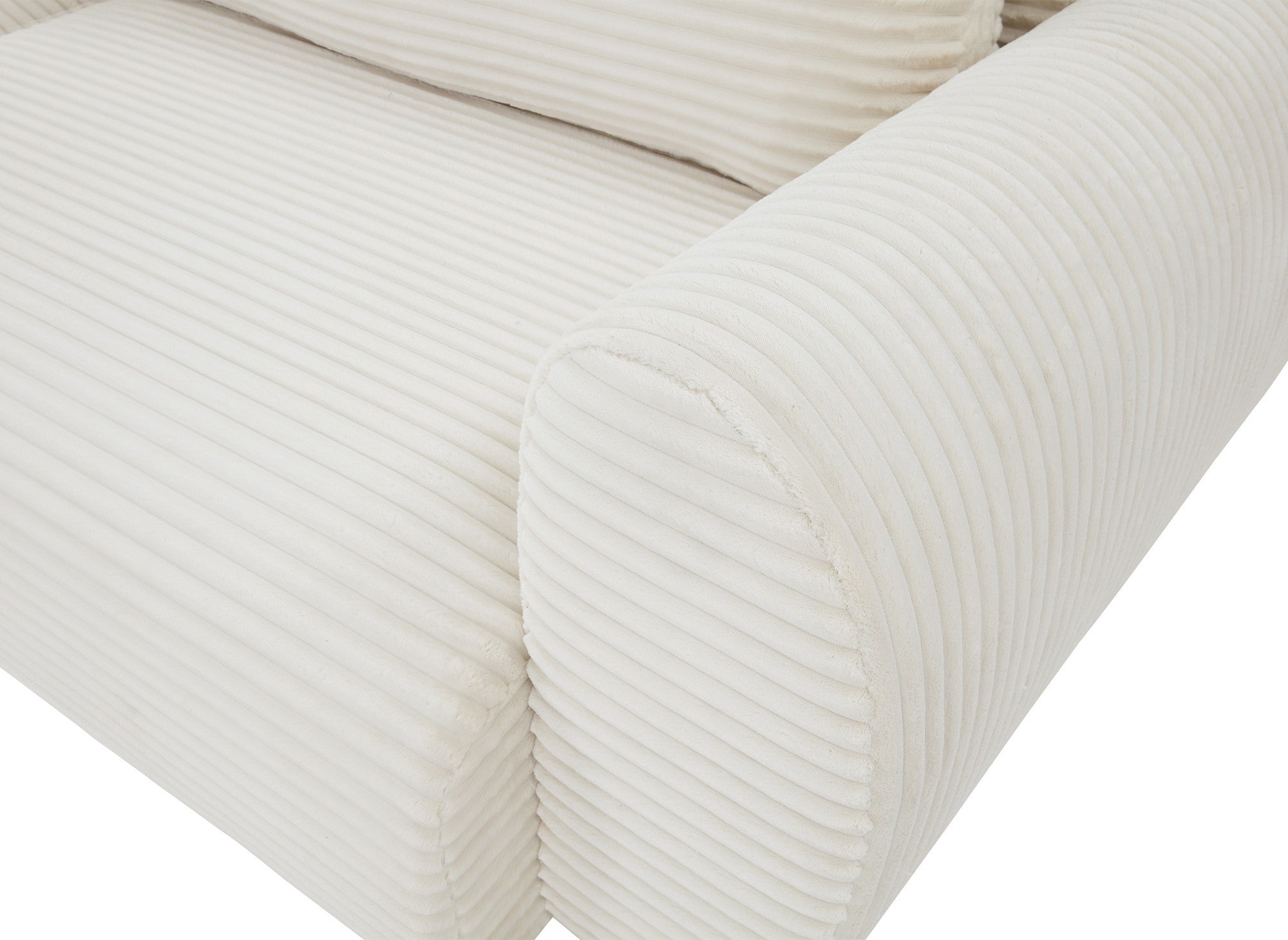 Sofá cama esquinero TILDA con almacenaje en suave pana beige - Esquina izquierda