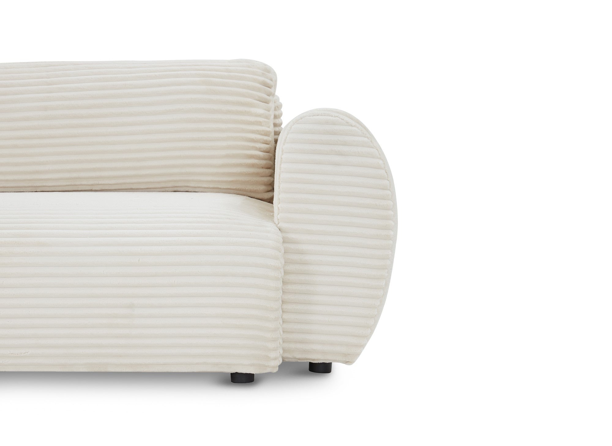 Sofá cama esquinero TILDA con almacenaje en suave pana beige - Esquina izquierda