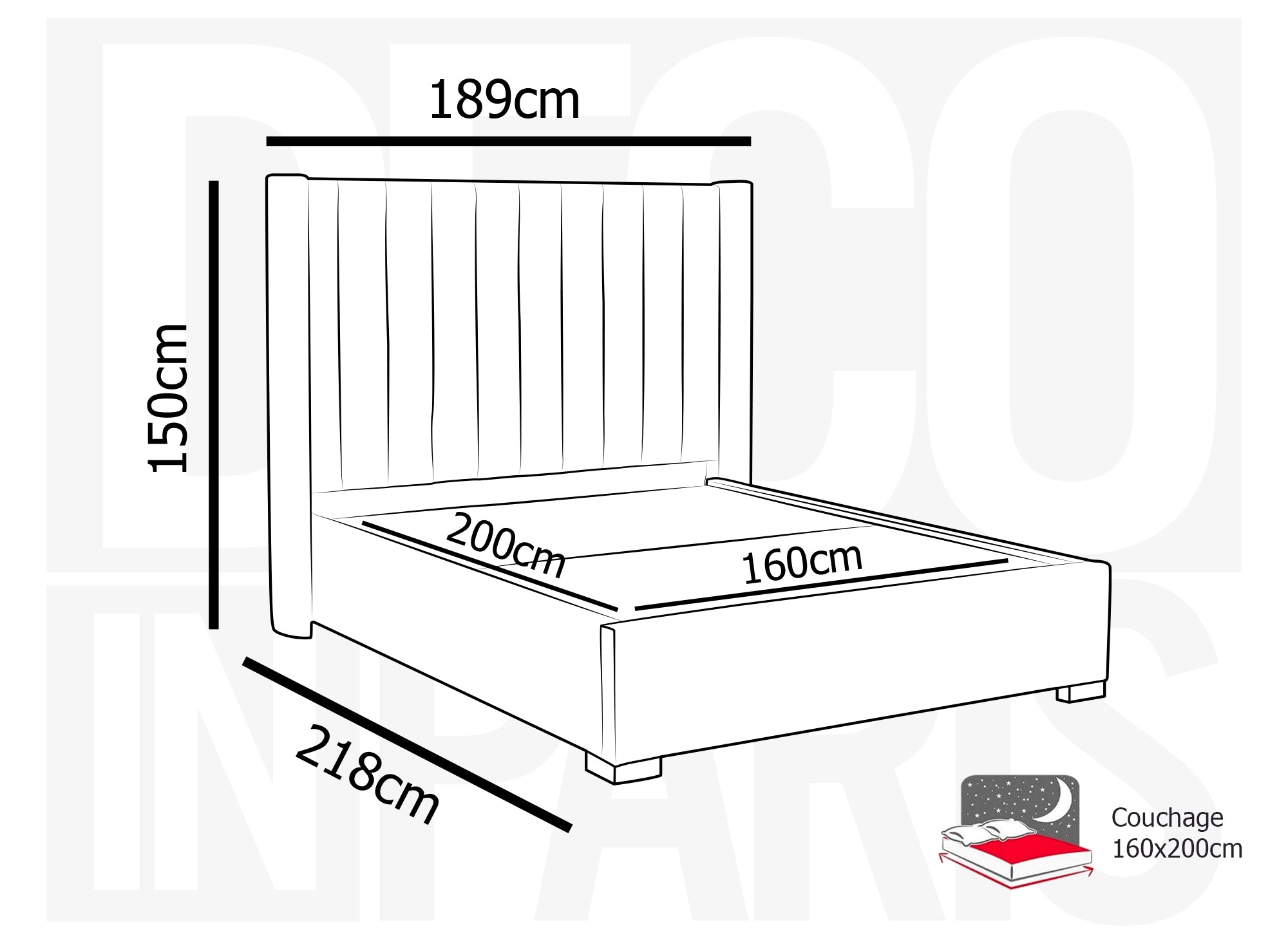 Cama con almacenaje ALENA de terciopelo gris 160x200 cm