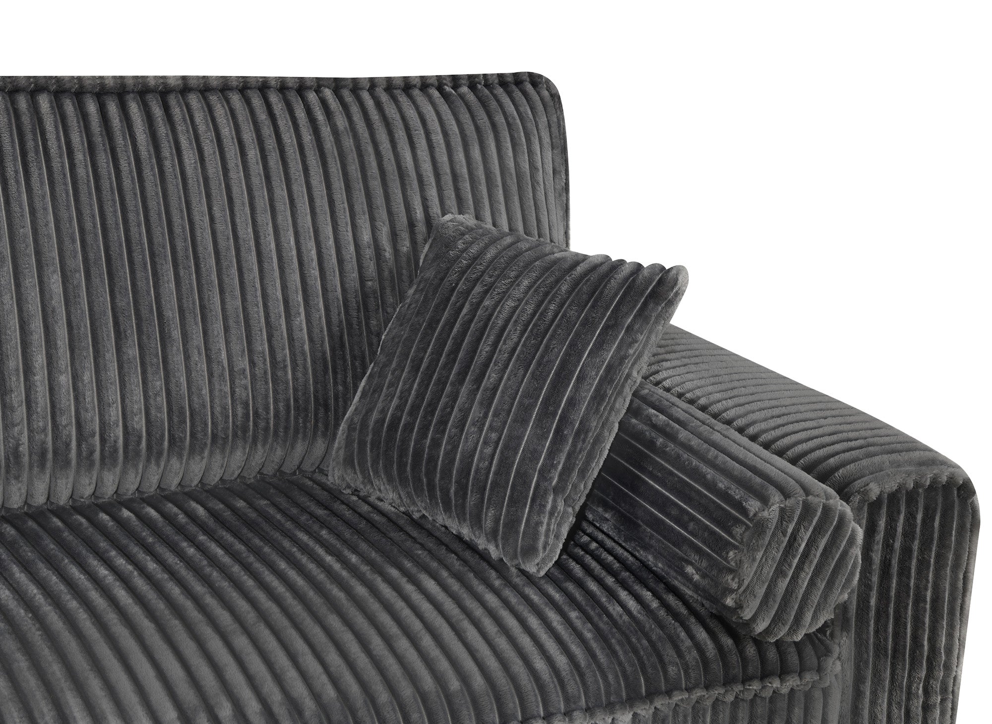 Sofá cama ALINE de 3 plazas en pana gris gruesa