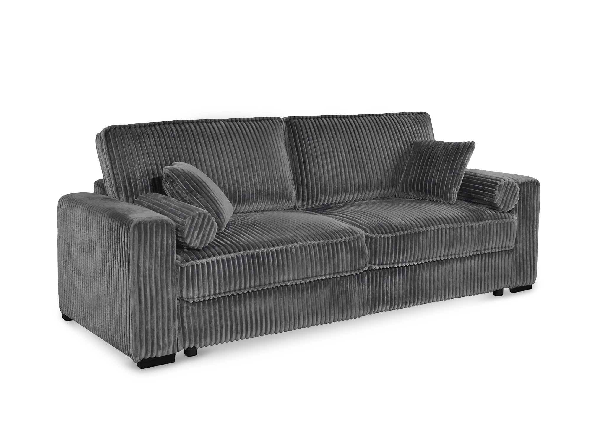 Sofá cama ALINE de 3 plazas en pana gris gruesa