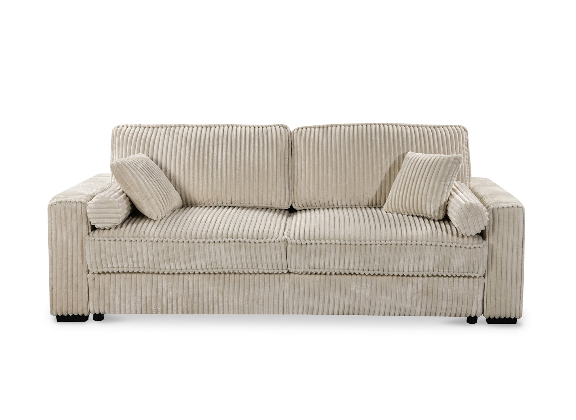 Sofá cama ALINE de 3 plazas en pana gruesa color beige