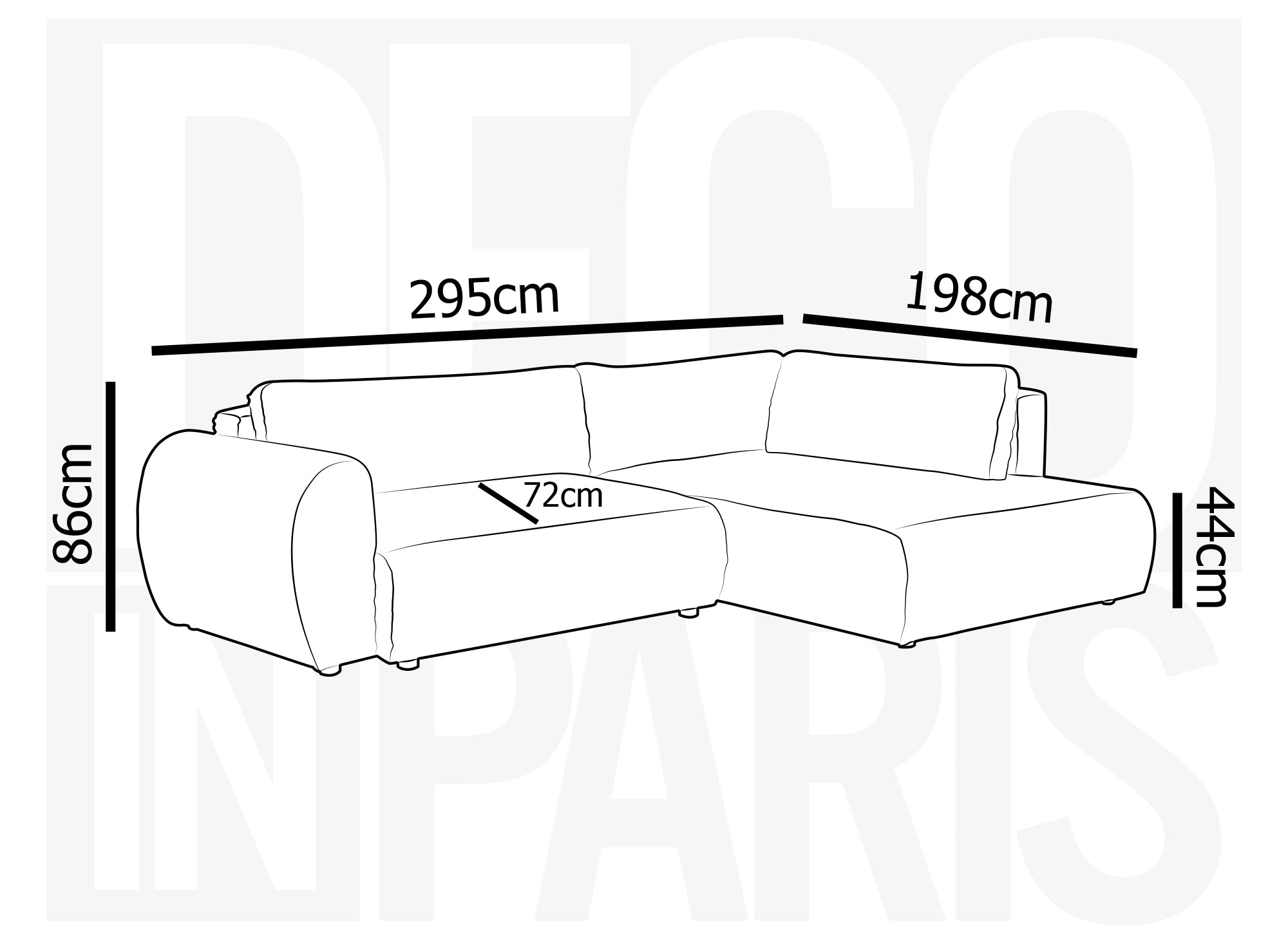 Sofá cama esquinero TILDA con chaise longue y almacenaje en suave color topo acanalado - Esquina derecha