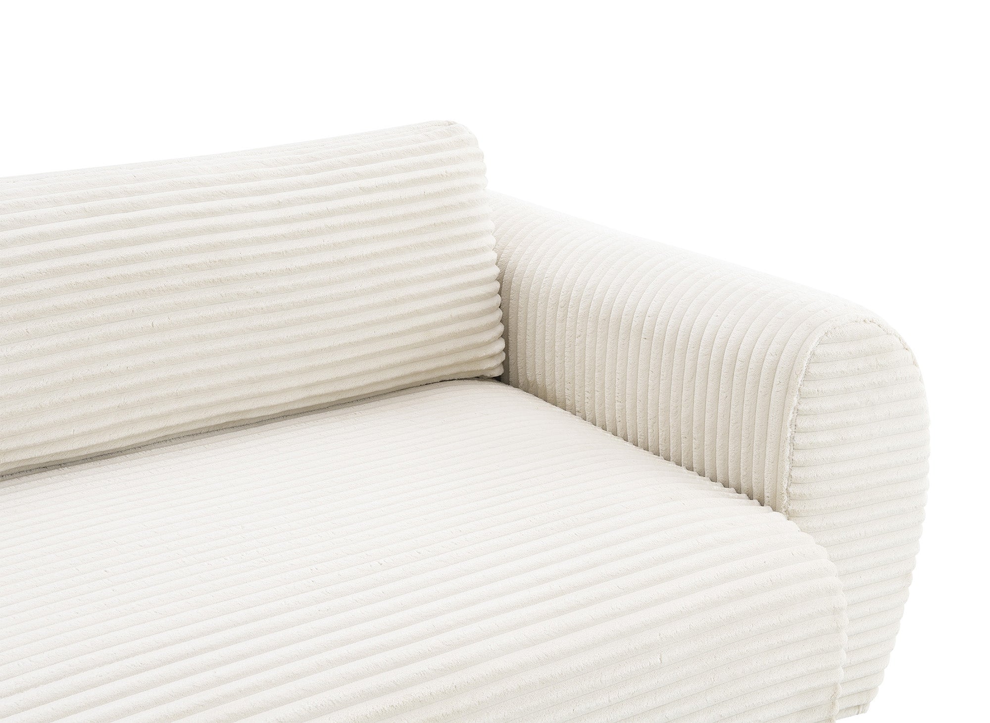 Sofá esquinero convertible TILDA con chaise longue y almacenaje en suave tejido acanalado beige - Esquinero derecho