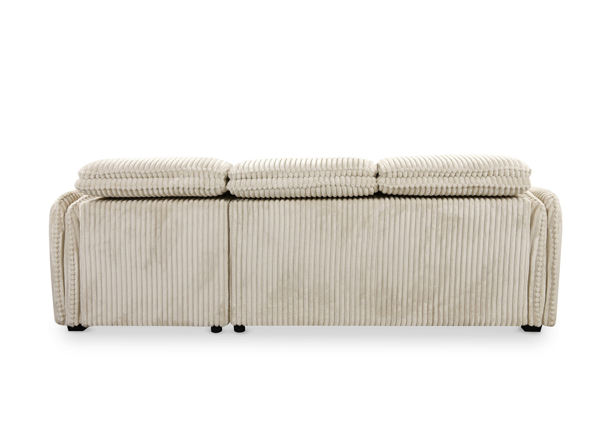 Sofá cama esquinero ISABELLA de pana gruesa color beige - Esquina derecha