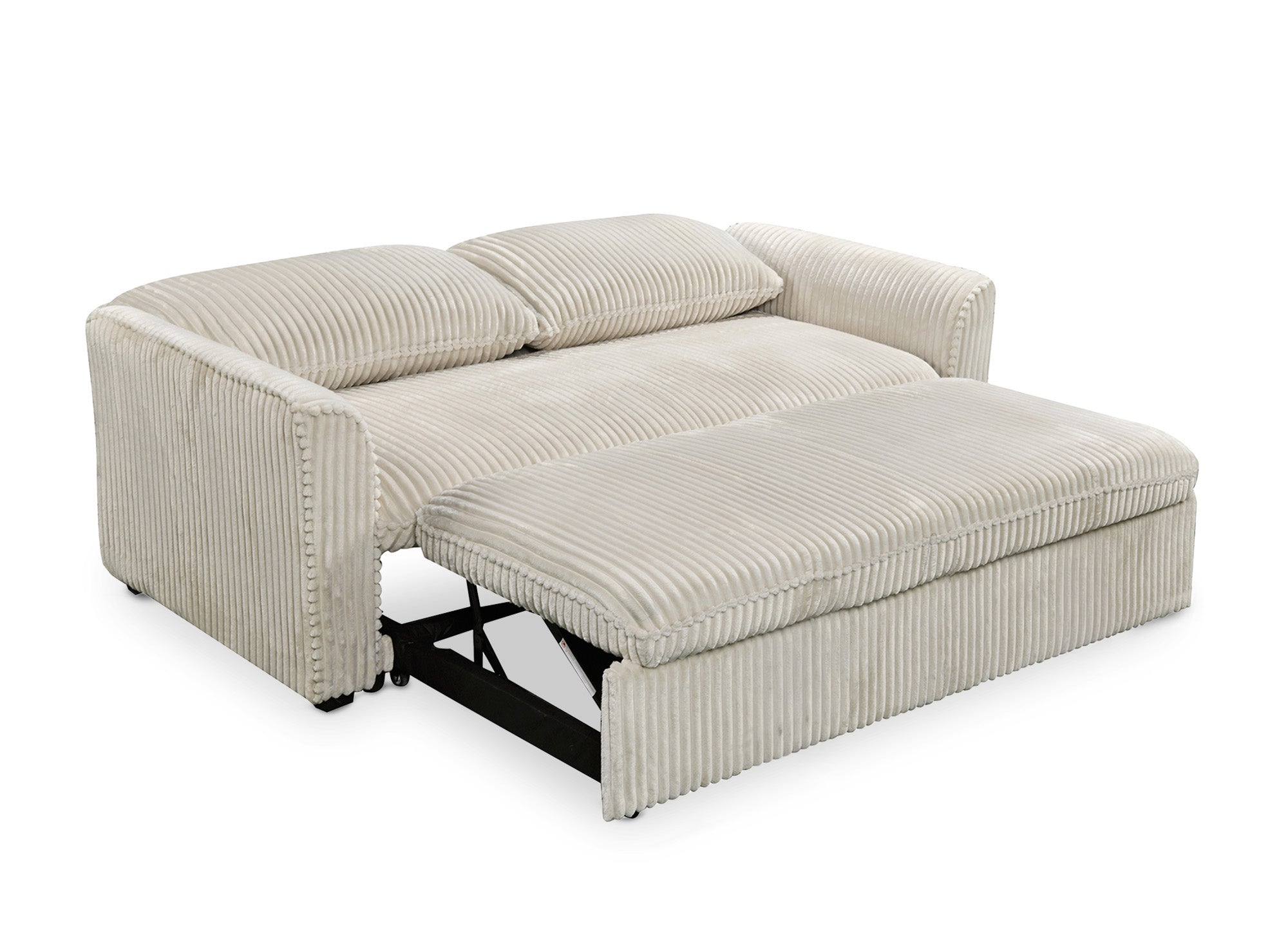 Sofá cama de 3 plazas MAYLIE en pana gruesa color beige