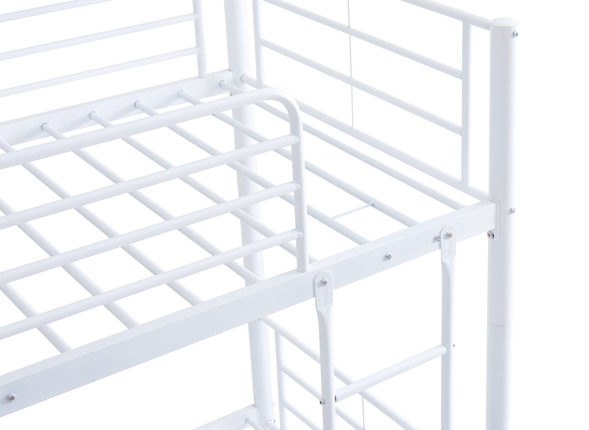 Litera doble de metal blanco de 90 x 190 cm + somieres