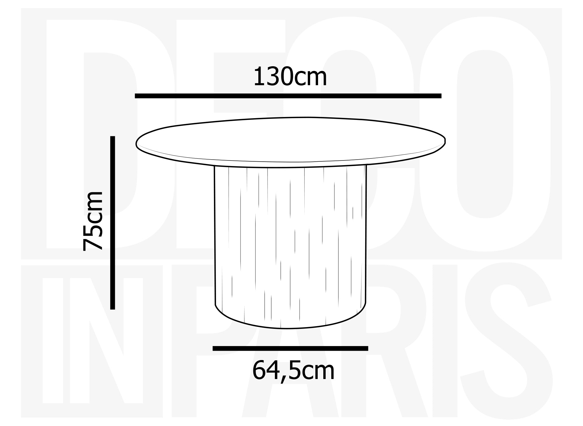 Mesa de comedor redonda DHARA en mármol compuesto beige para 4 personas