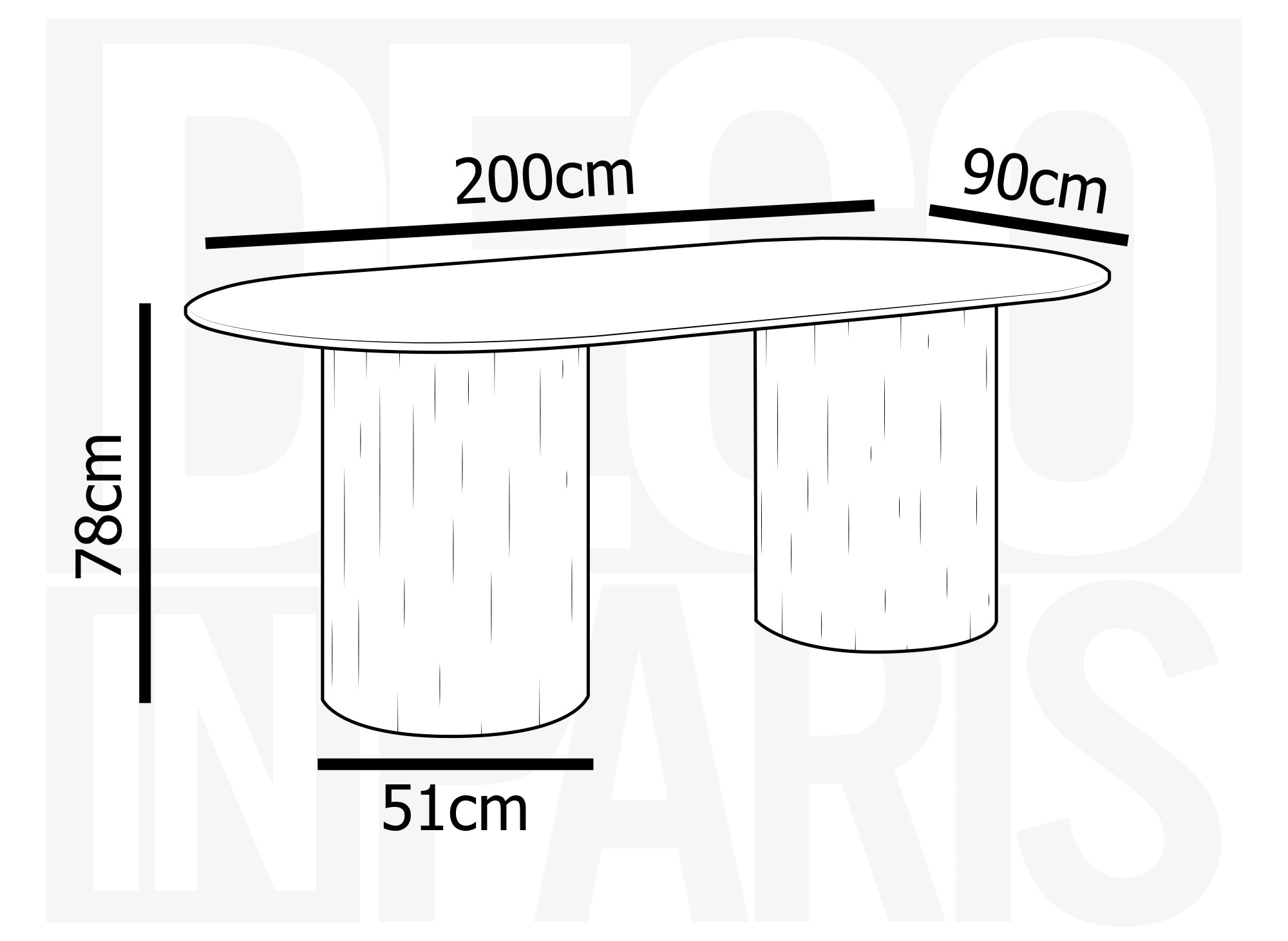 Mesa de comedor ovalada DHARA en mármol compuesto beige para 8 personas