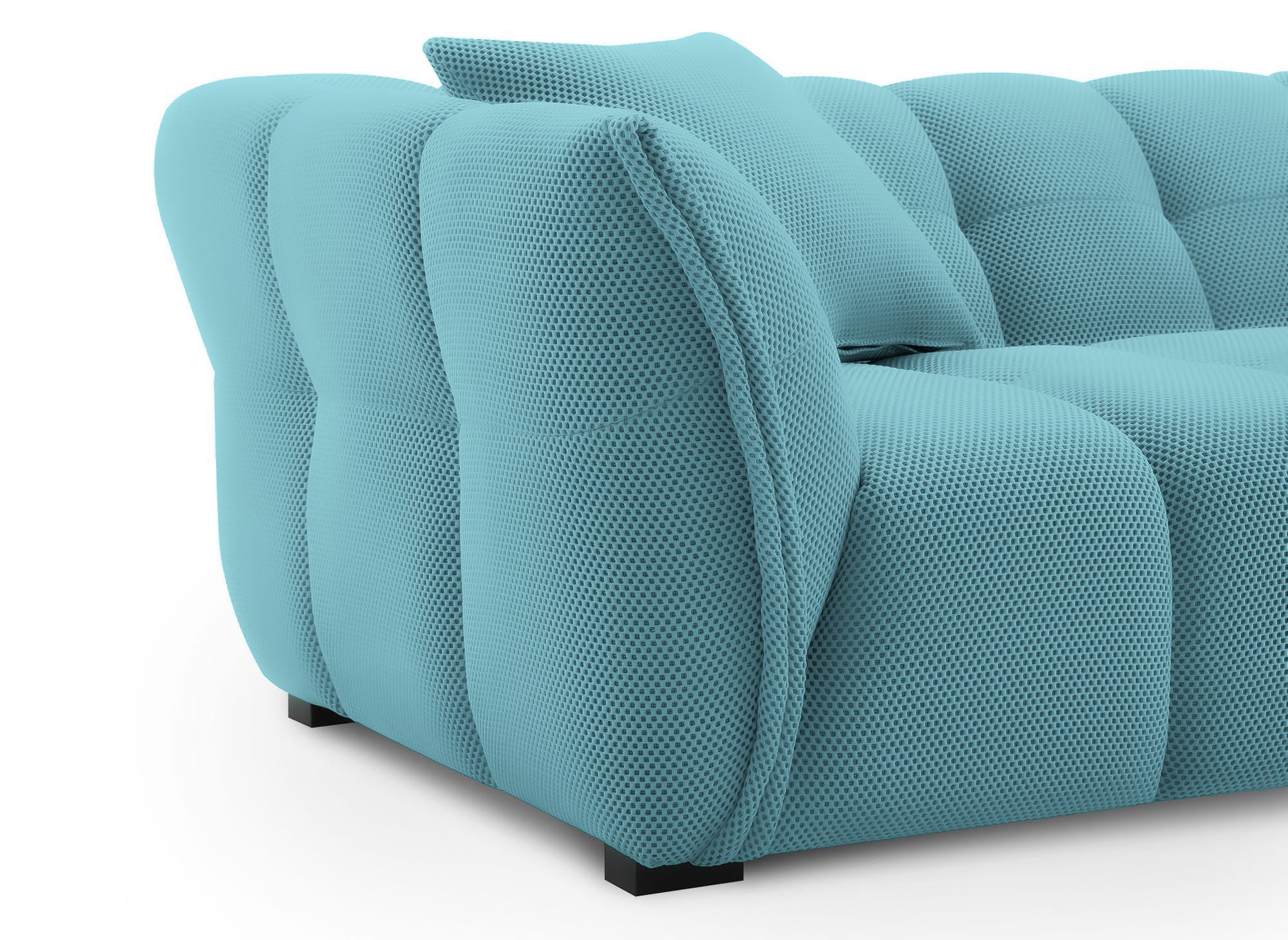 Sofá ELENA de 4 plazas en tejido verde agua 3D