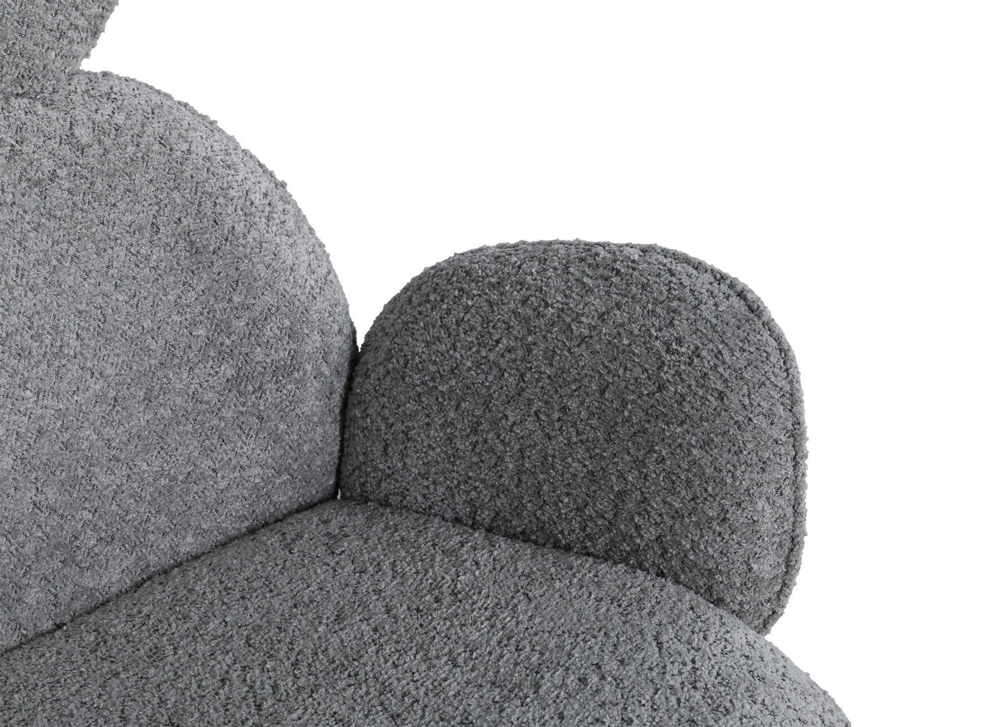 Juego de 2 sillones giratorios MAGY con reposabrazos en tejido gris efecto piel de oveja