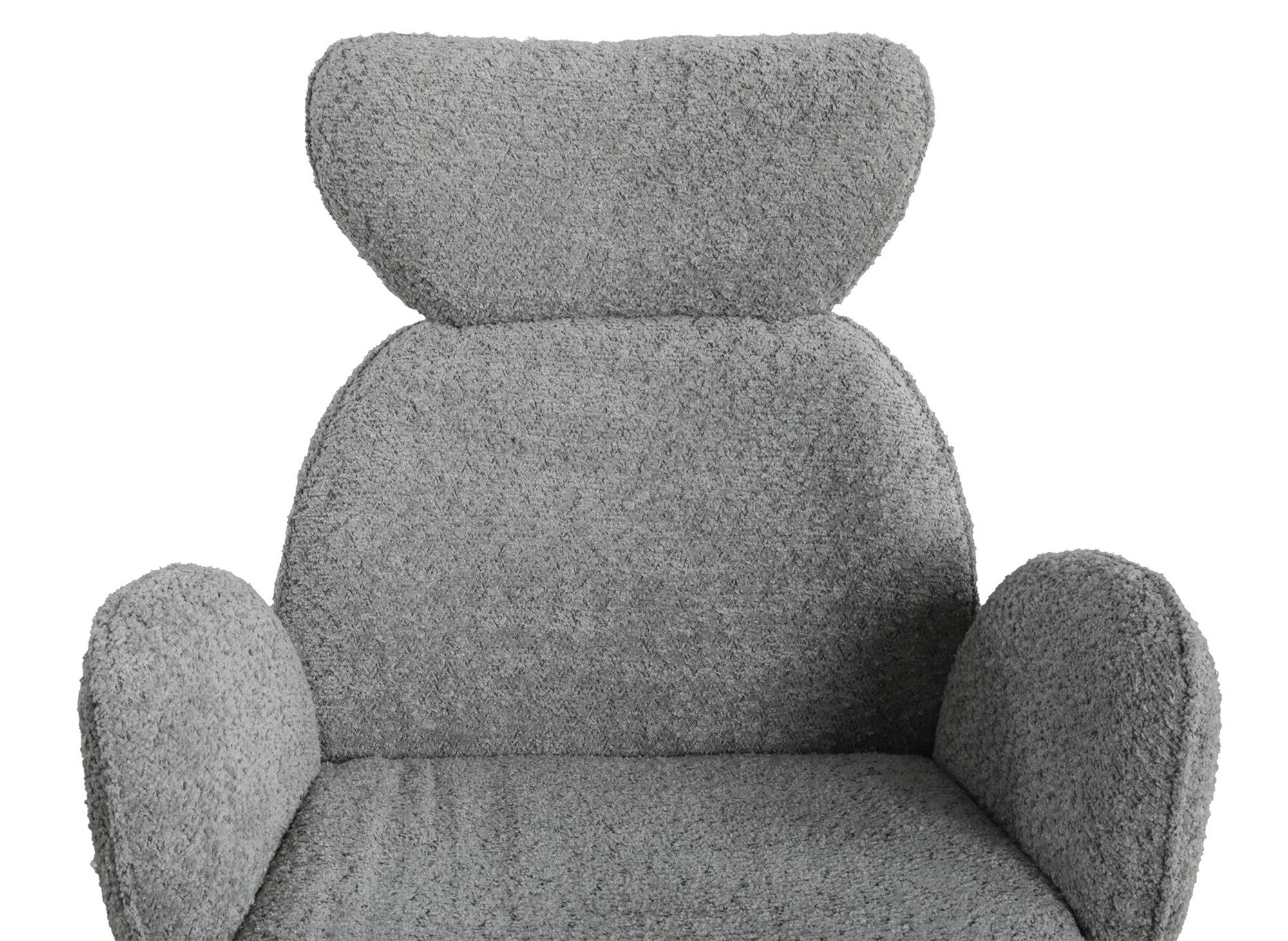 Juego de 2 sillones giratorios MAGY con reposabrazos en tejido gris efecto piel de oveja