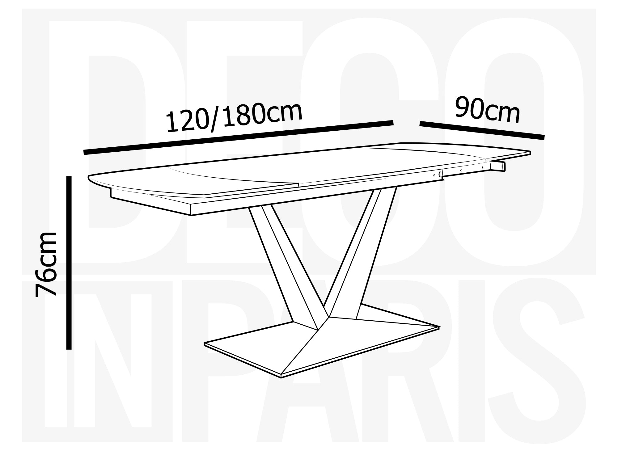 Mesa de comedor extensible ELIAD de cerámica negra para 6-8 personas