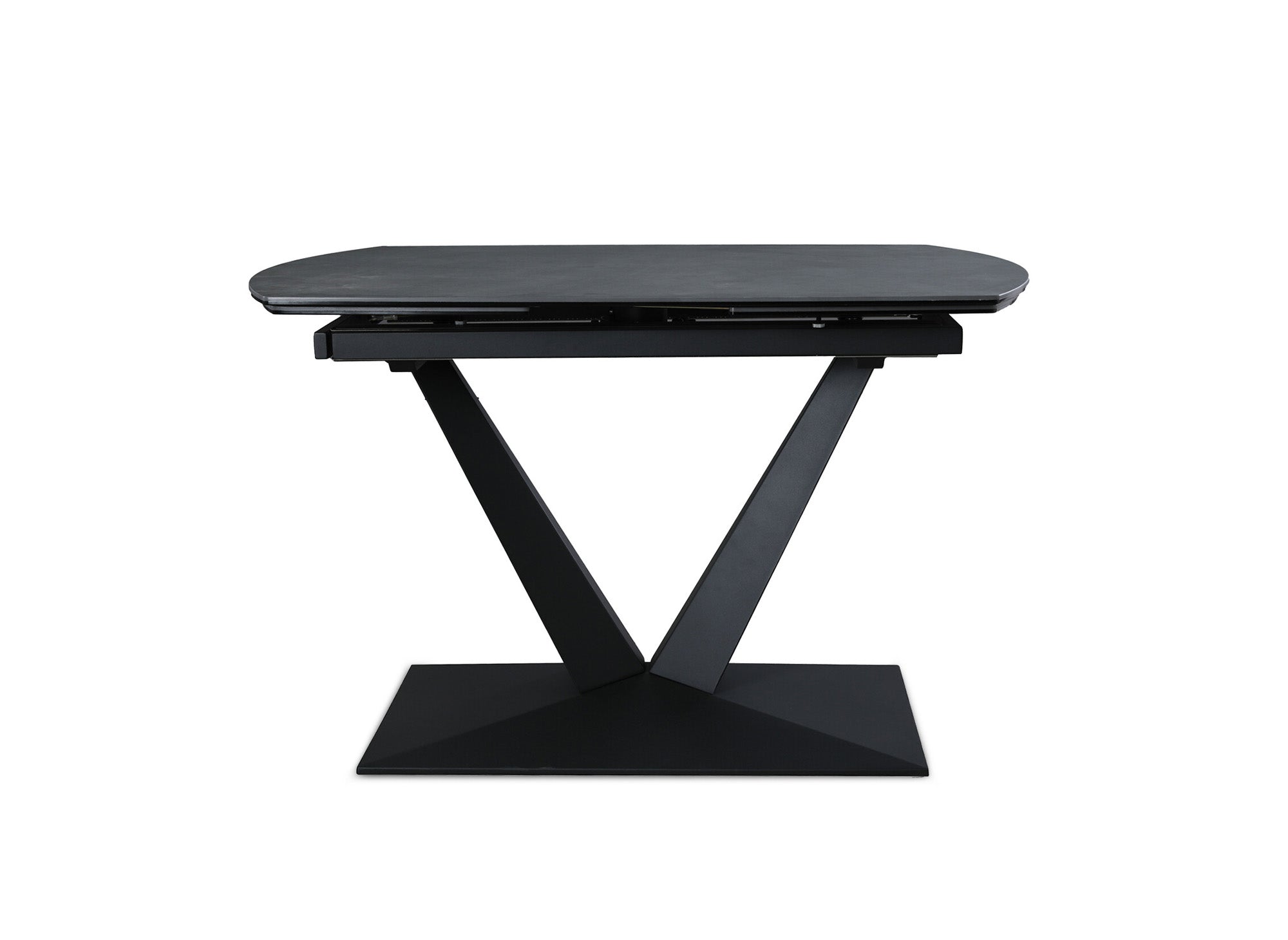 Mesa de comedor extensible ELIAD de cerámica negra para 6-8 personas