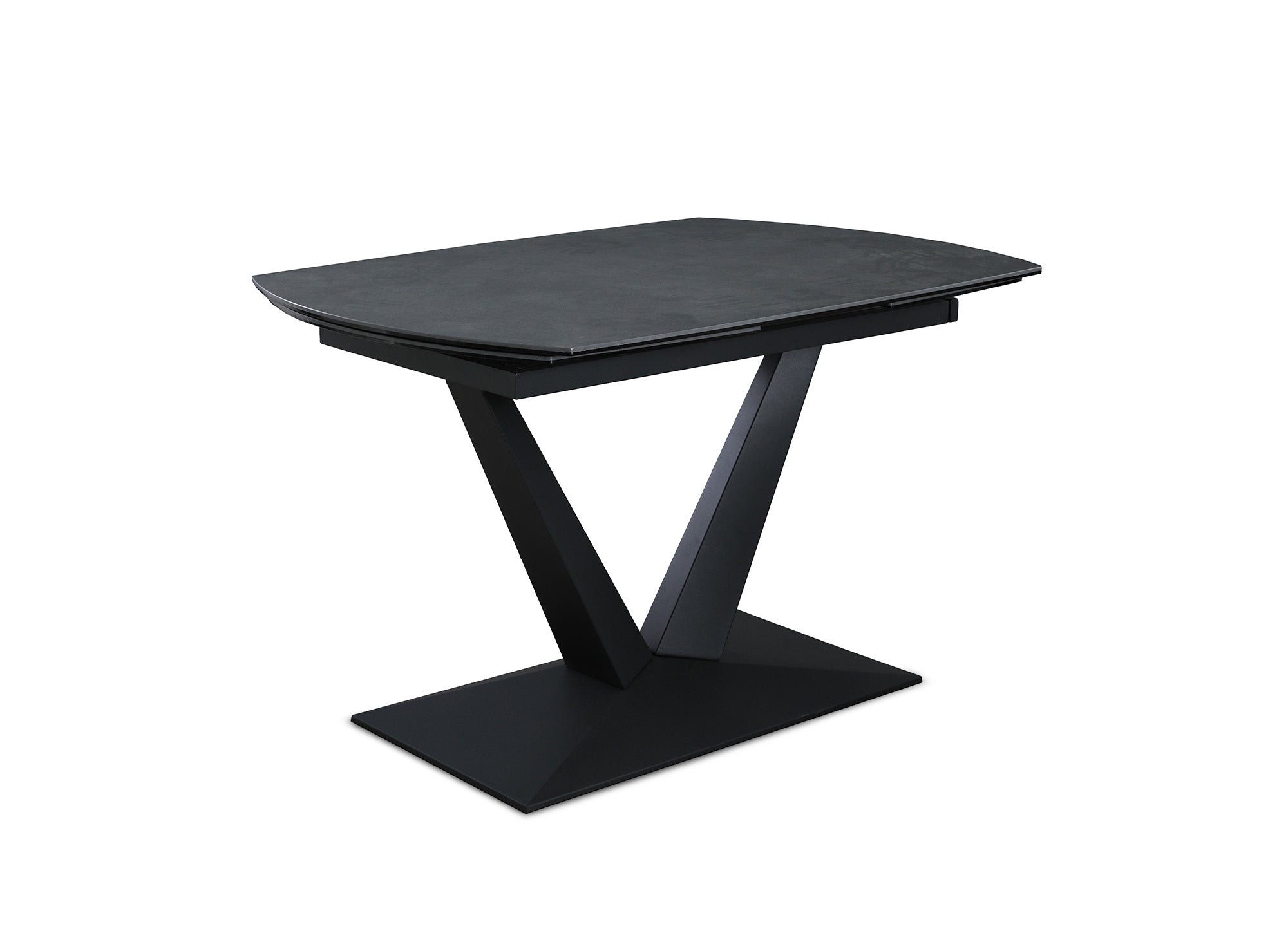 Mesa de comedor extensible ELIAD de cerámica negra para 6-8 personas
