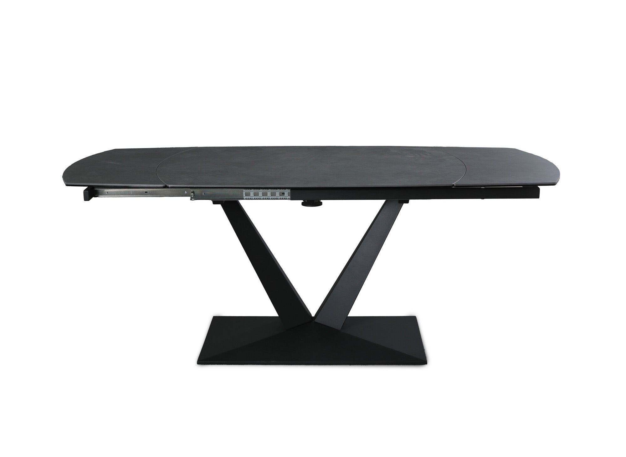 Mesa de comedor extensible ELIAD de cerámica negra para 6-8 personas
