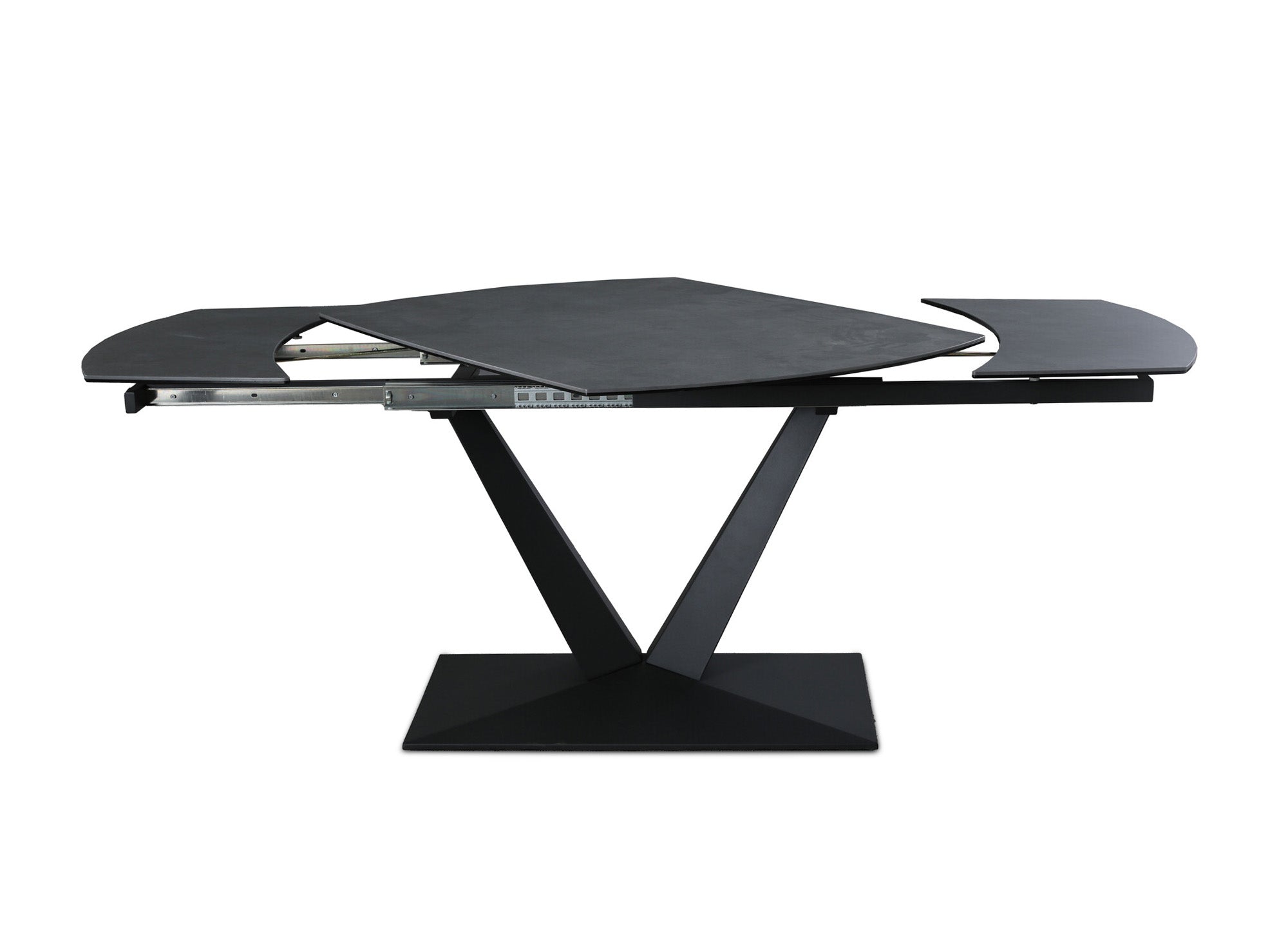Mesa de comedor extensible ELIAD de cerámica negra para 6-8 personas