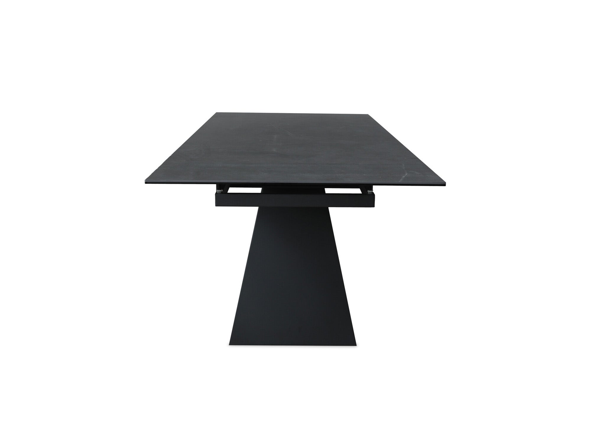 Mesa de comedor extensible GABRIEL en cerámica con efecto mármol negro