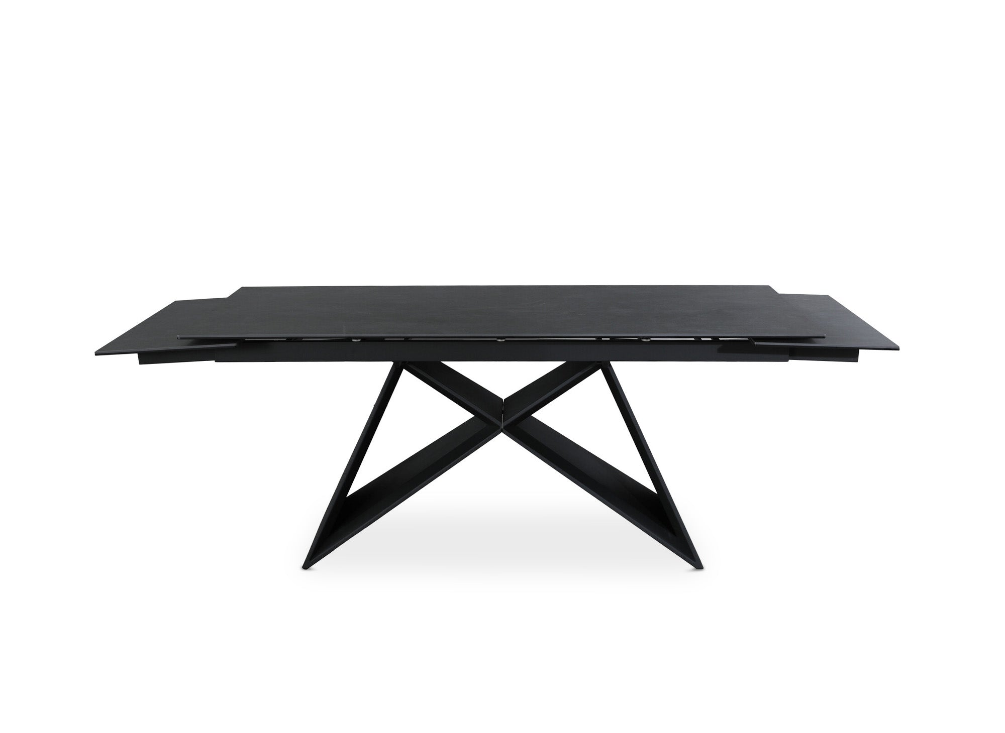 Mesa de comedor extensible GABRIEL en cerámica con efecto mármol negro