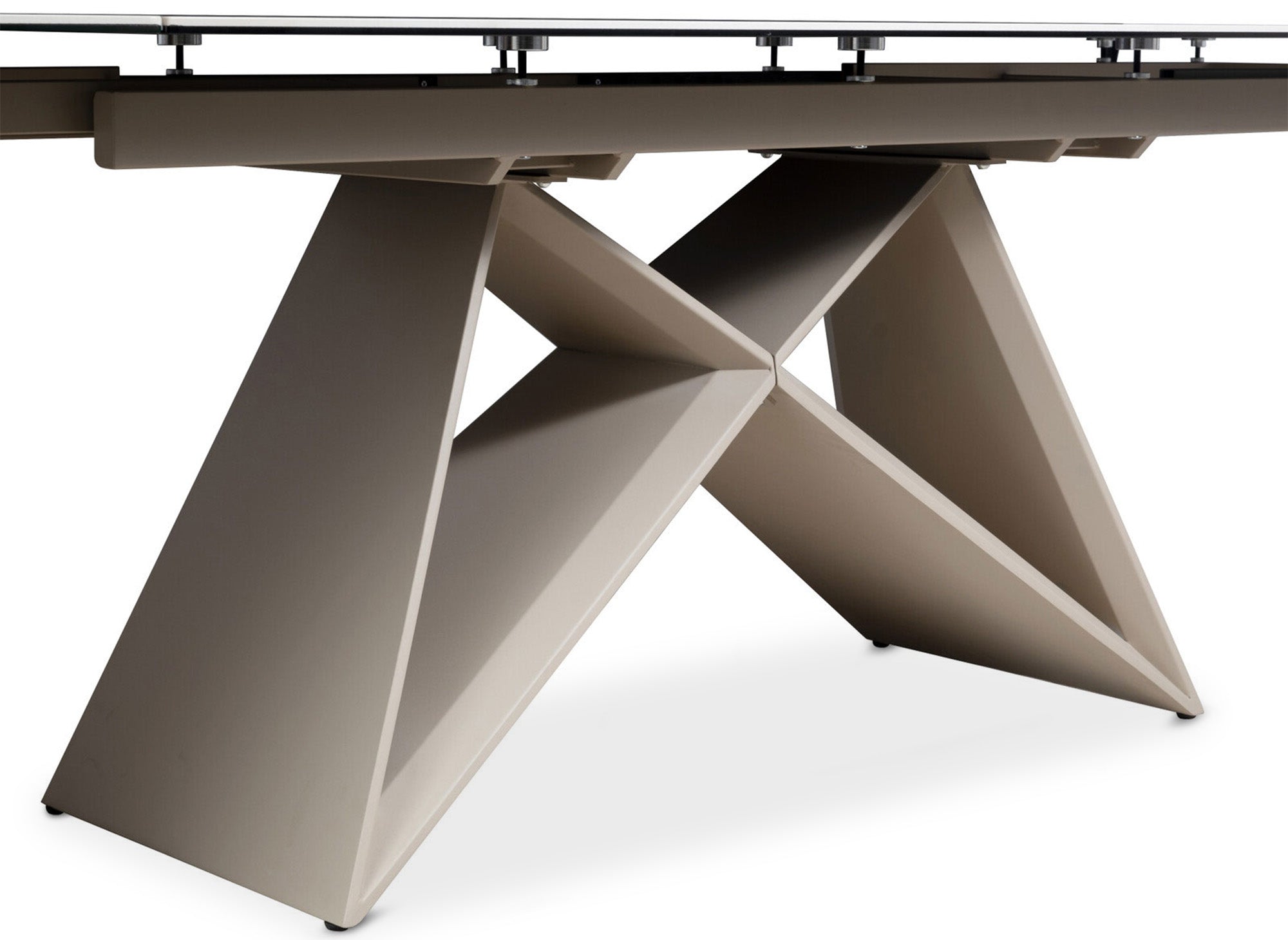 Mesa de comedor extensible GABRIEL en cerámica con efecto mármol blanco