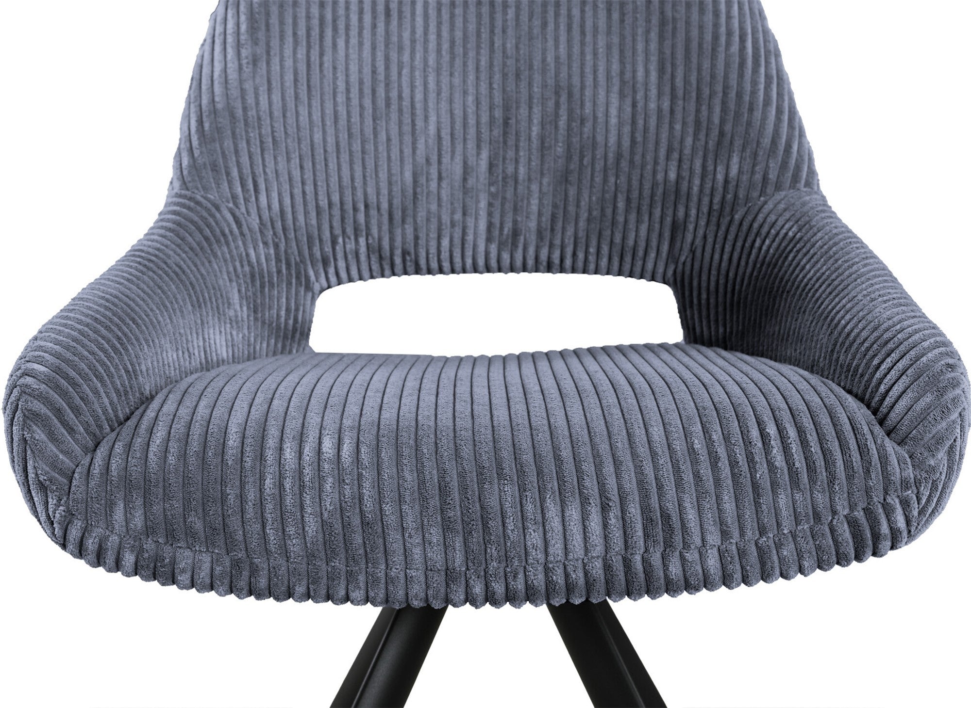 Juego de 2 sillas de diseño SYRA en pana gris.