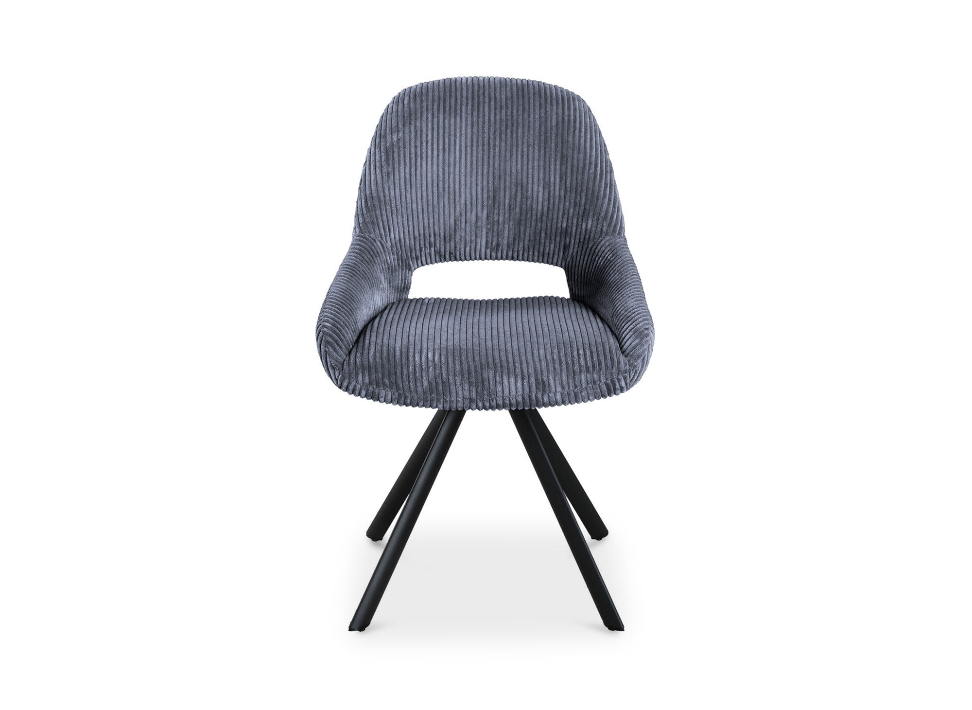 Juego de 2 sillas de diseño SYRA en pana gris.