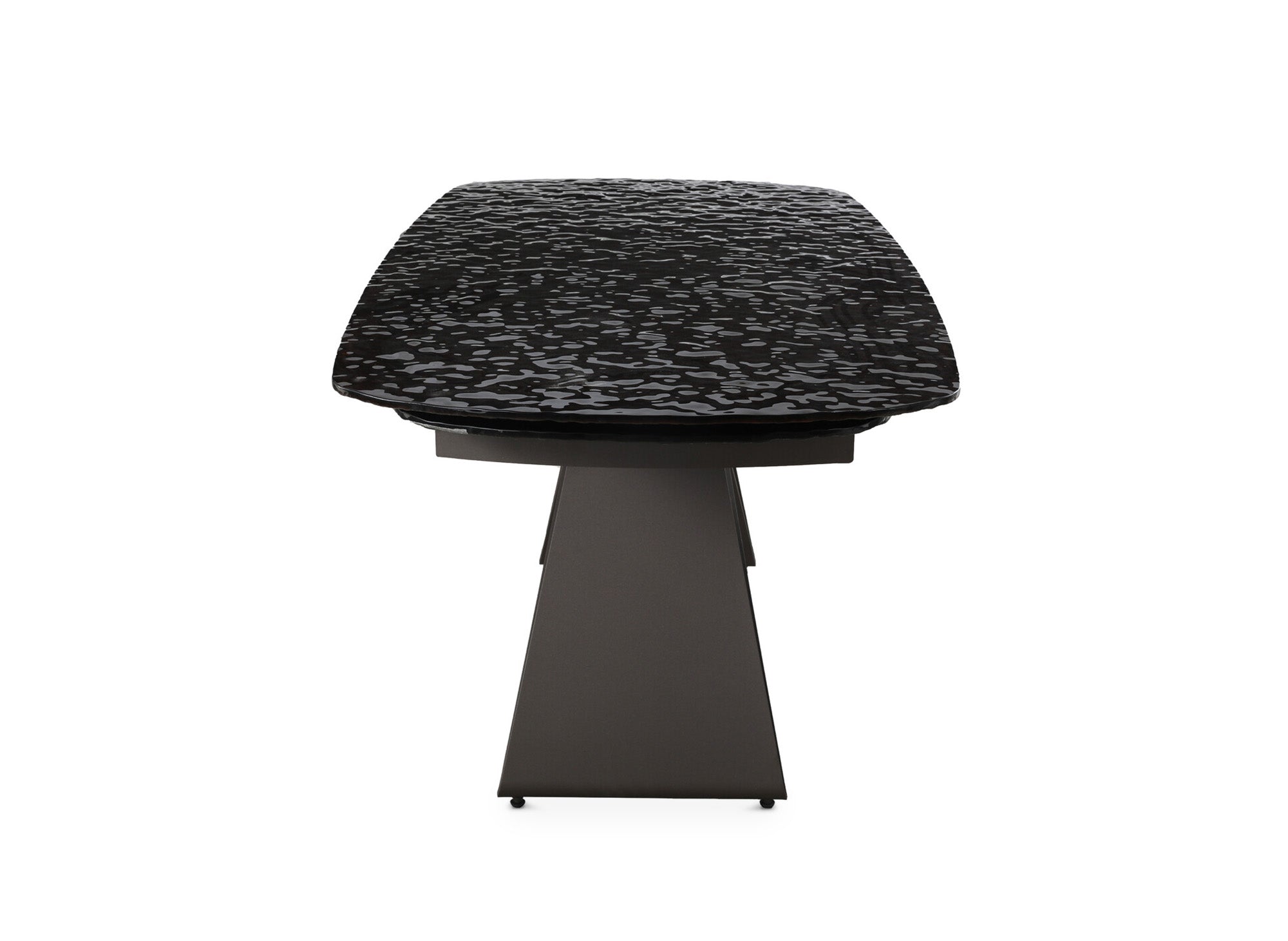 Mesa de comedor extensible de cristal templado negro para 6-10 personas PARIS