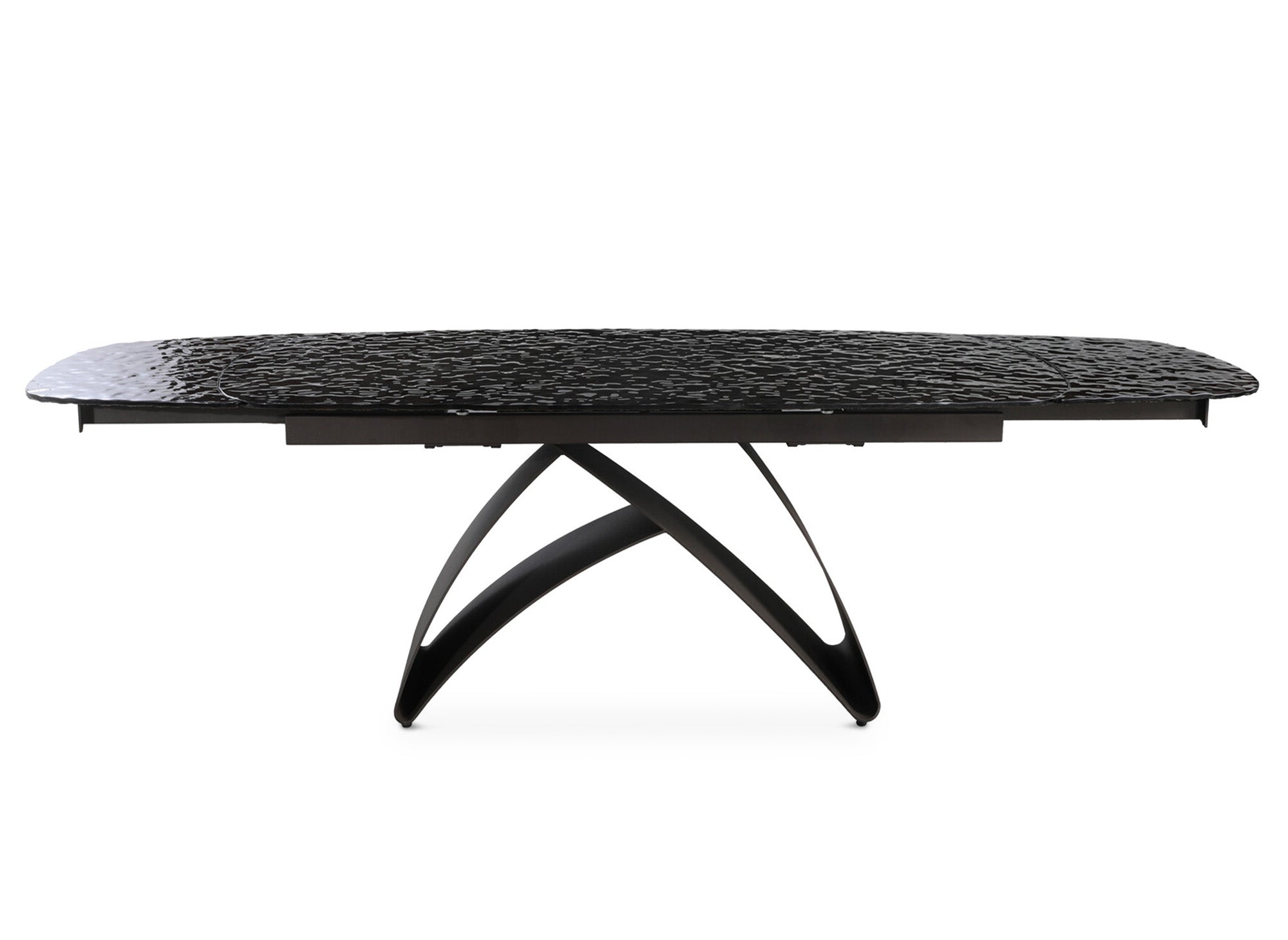 Mesa de comedor extensible de cristal templado negro para 6-10 personas PARIS