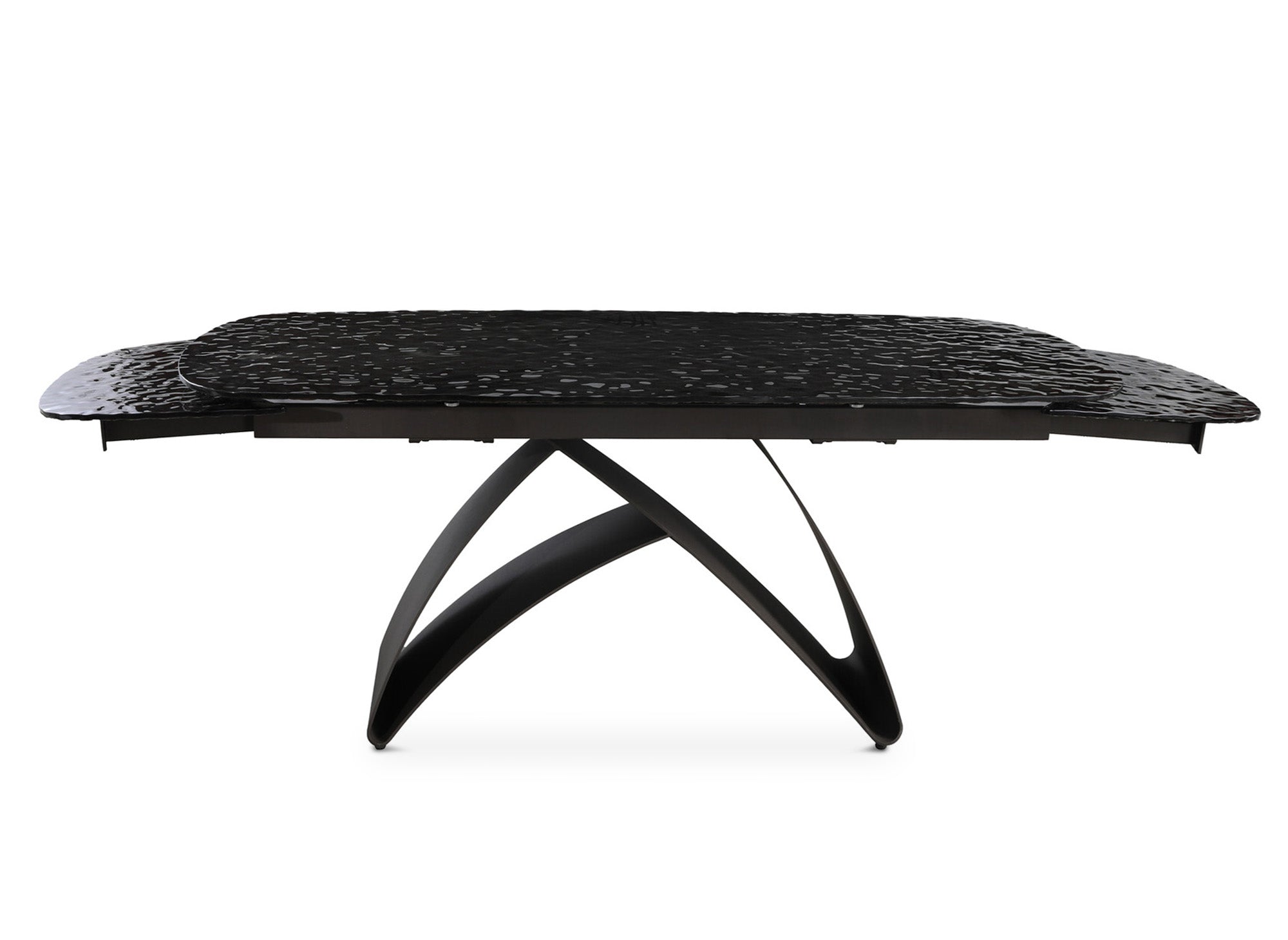 Mesa de comedor extensible de cristal templado negro para 6-10 personas PARIS