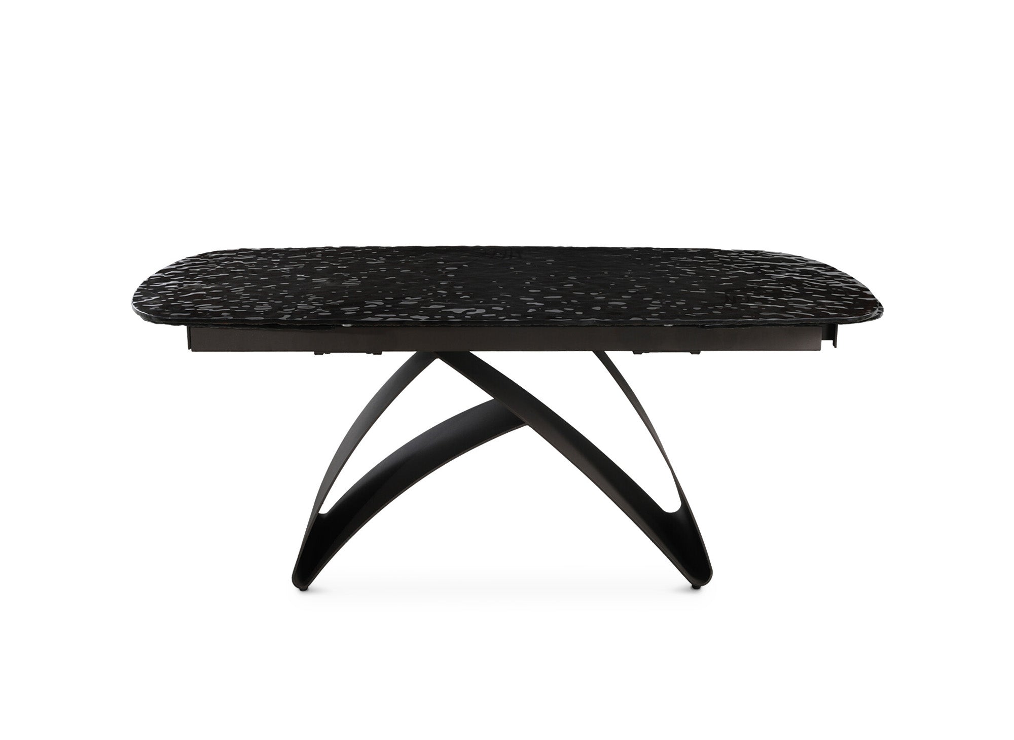 Mesa de comedor extensible de cristal templado negro para 6-10 personas PARIS