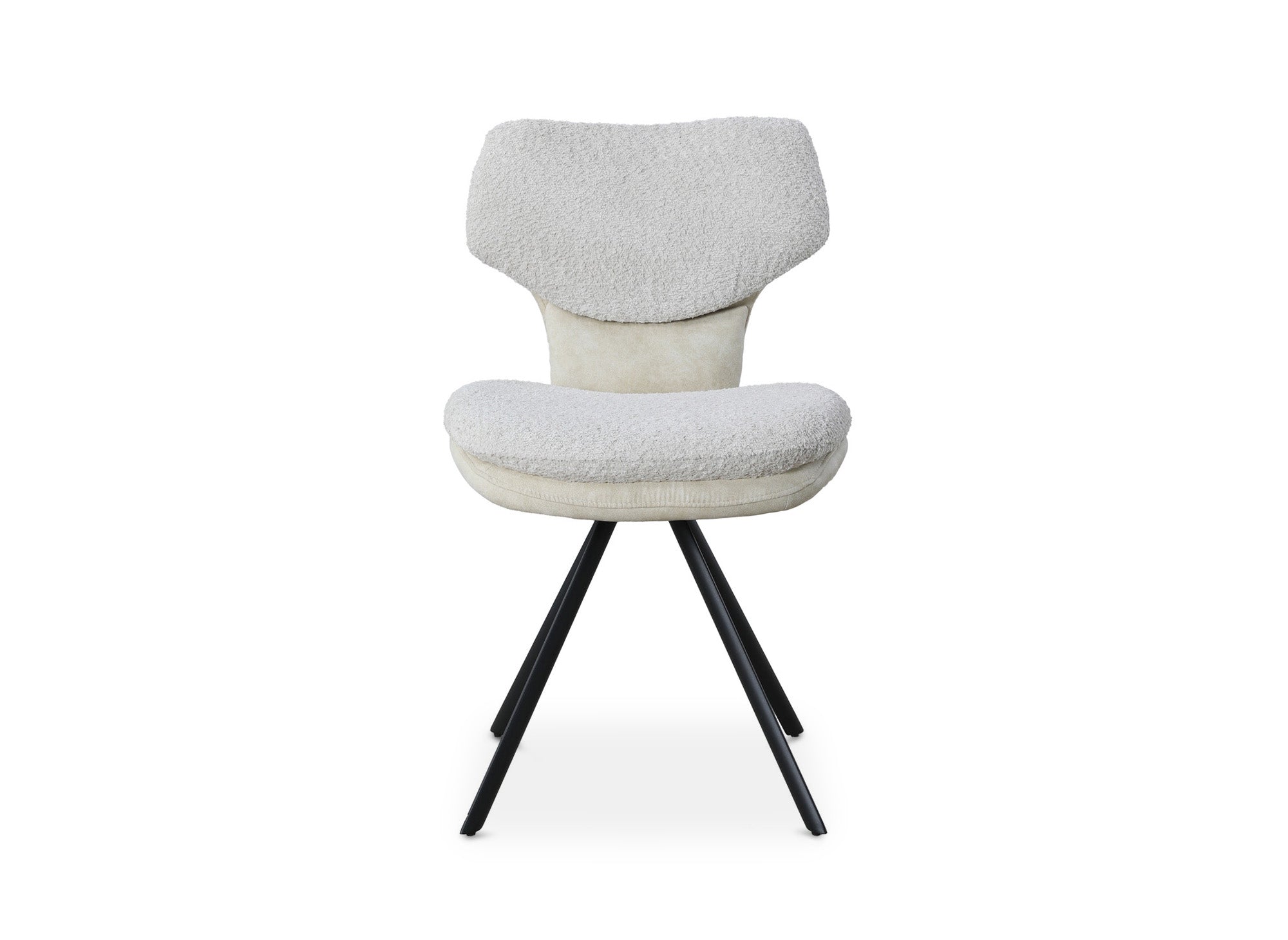 Conjunto de 2 sillas de diseño MILIA en tejido bouclé beige