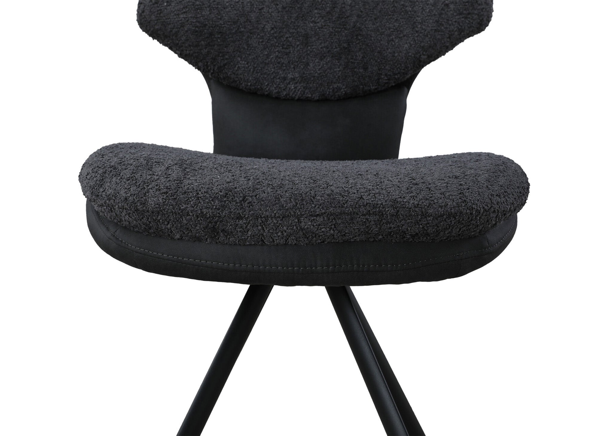 Juego de 2 sillas de diseño MILIA en tela bouclé gris antracita