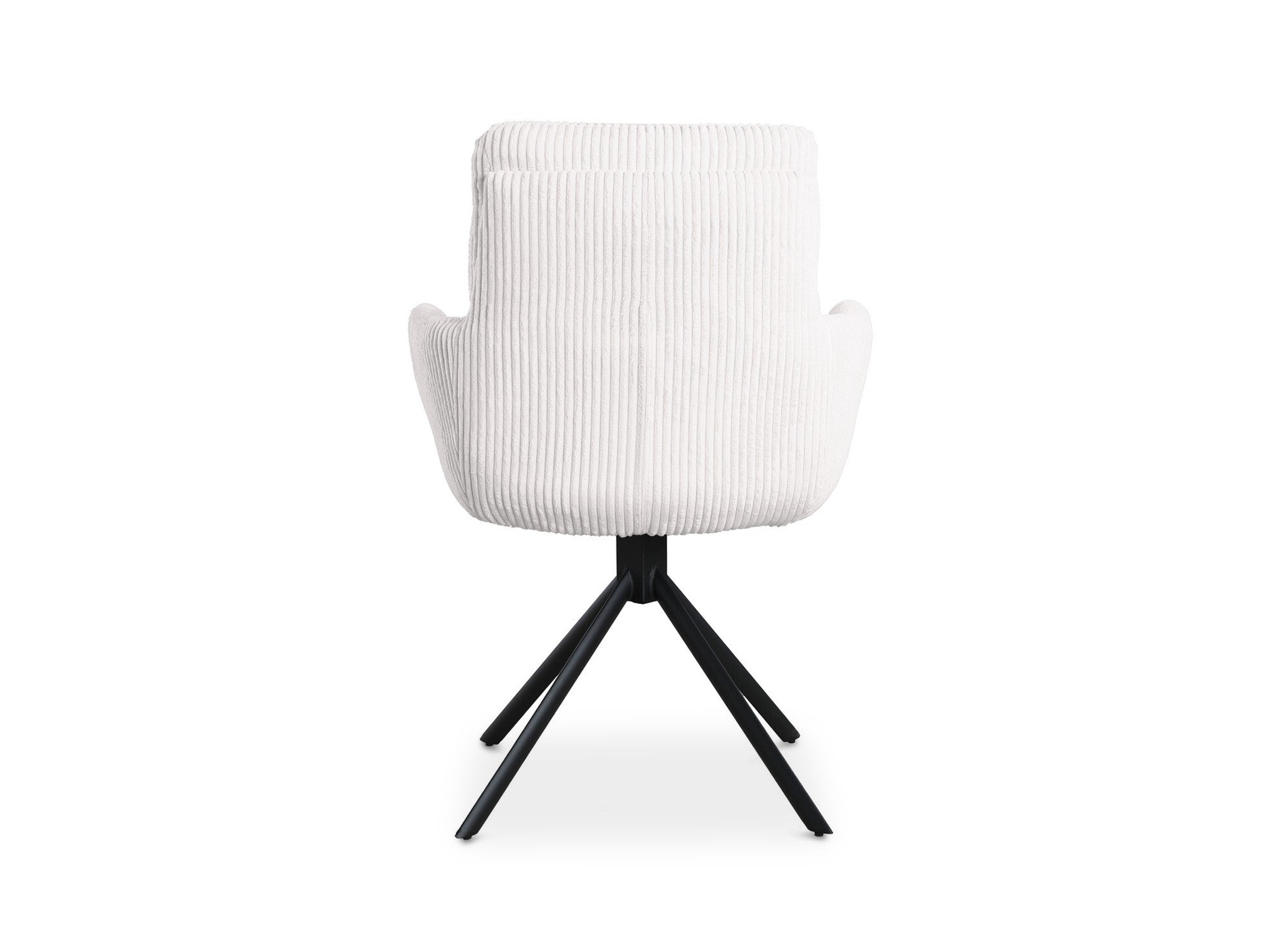 Silla de diseño LOLA con reposabrazos en pana color crudo