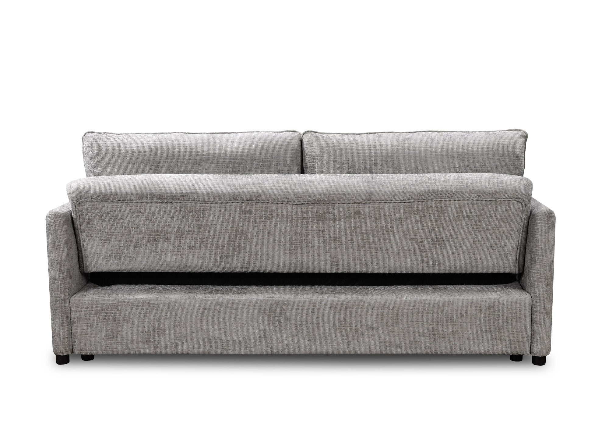 Sofá cama LAMAR de 3 plazas en terciopelo gris jaspeado