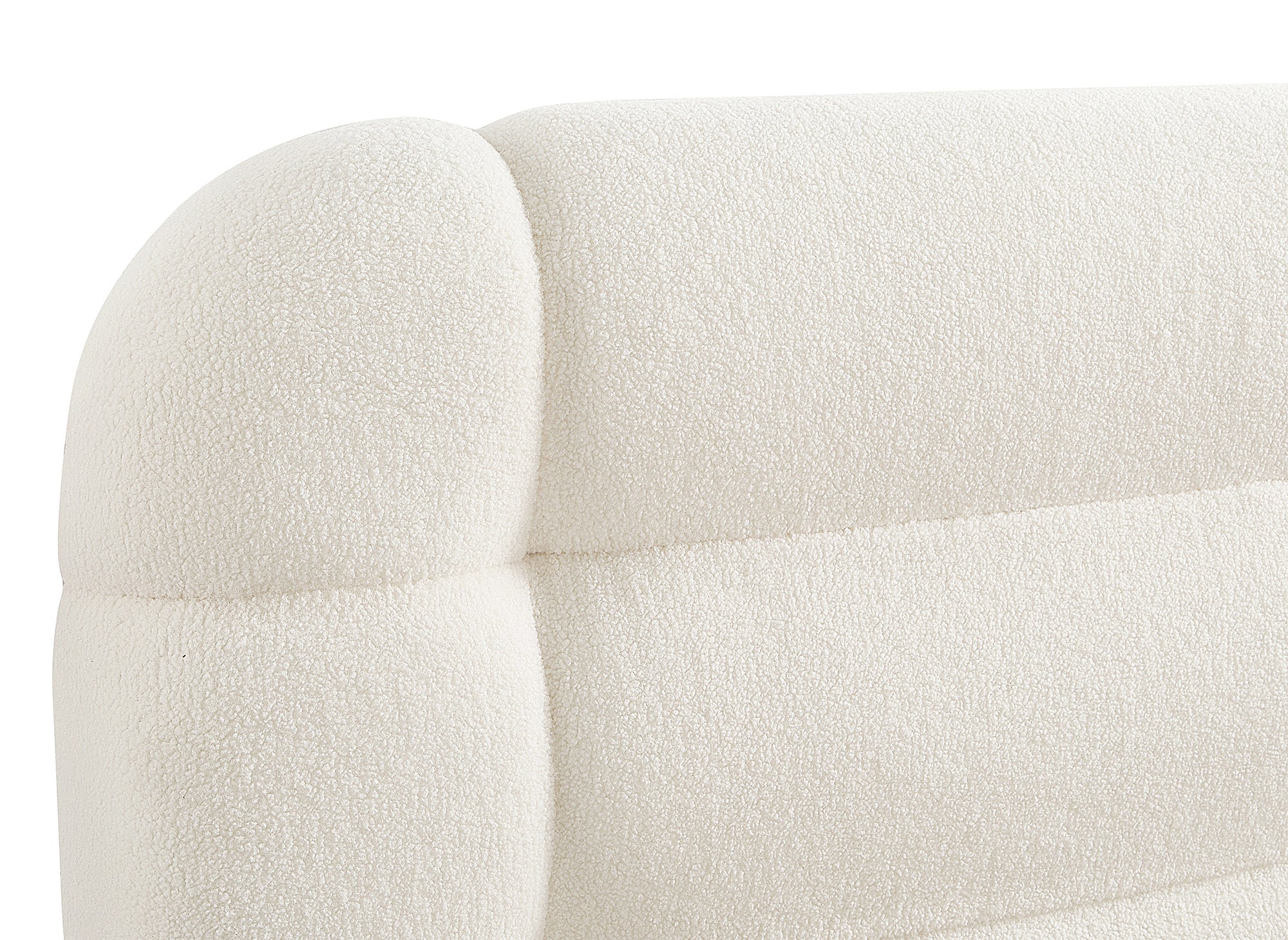 YOURI Cama contenedor de tela bouclé color crudo 180x200 cm