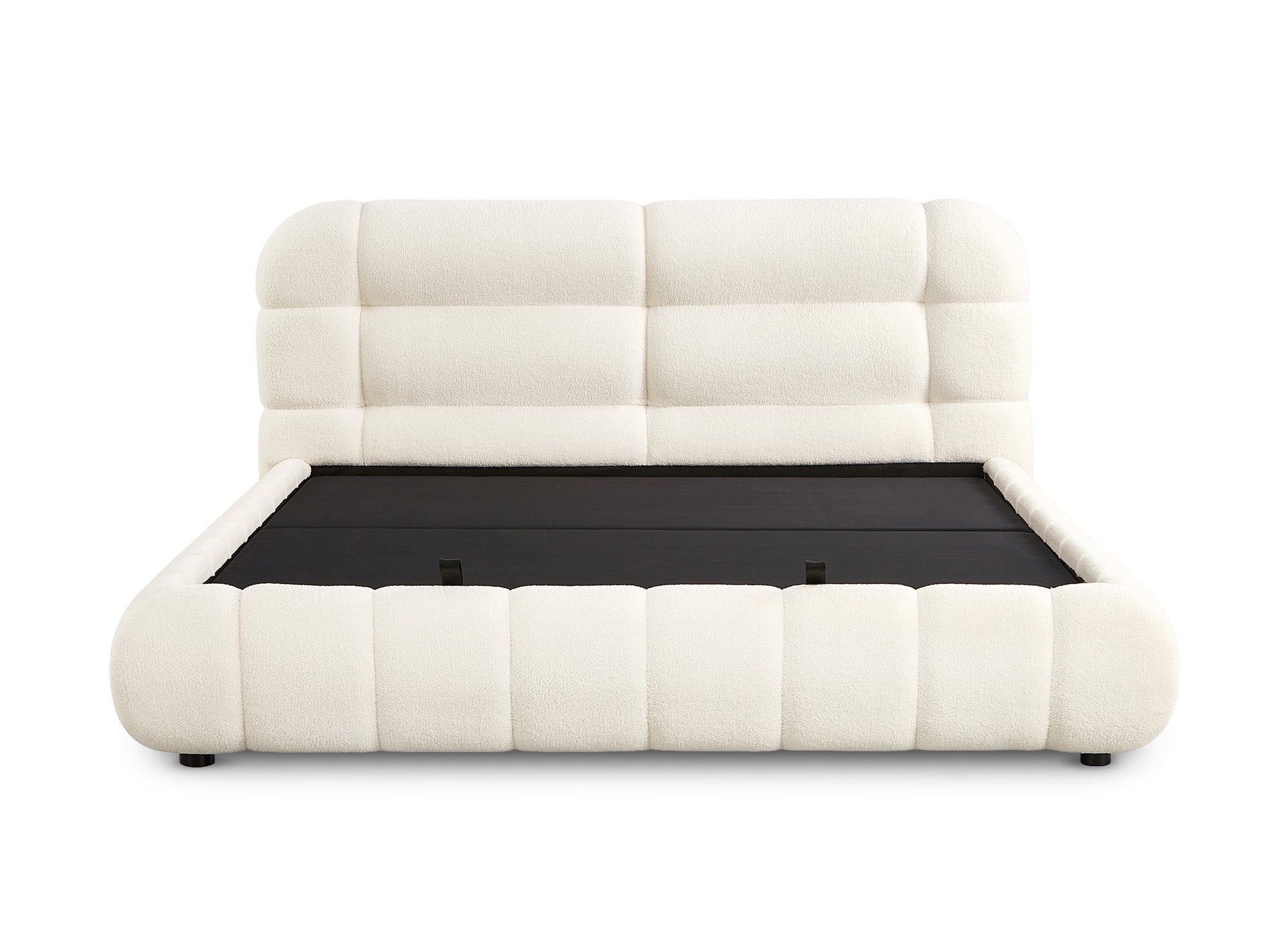 YOURI Cama contenedor de tela bouclé color crudo 180x200 cm