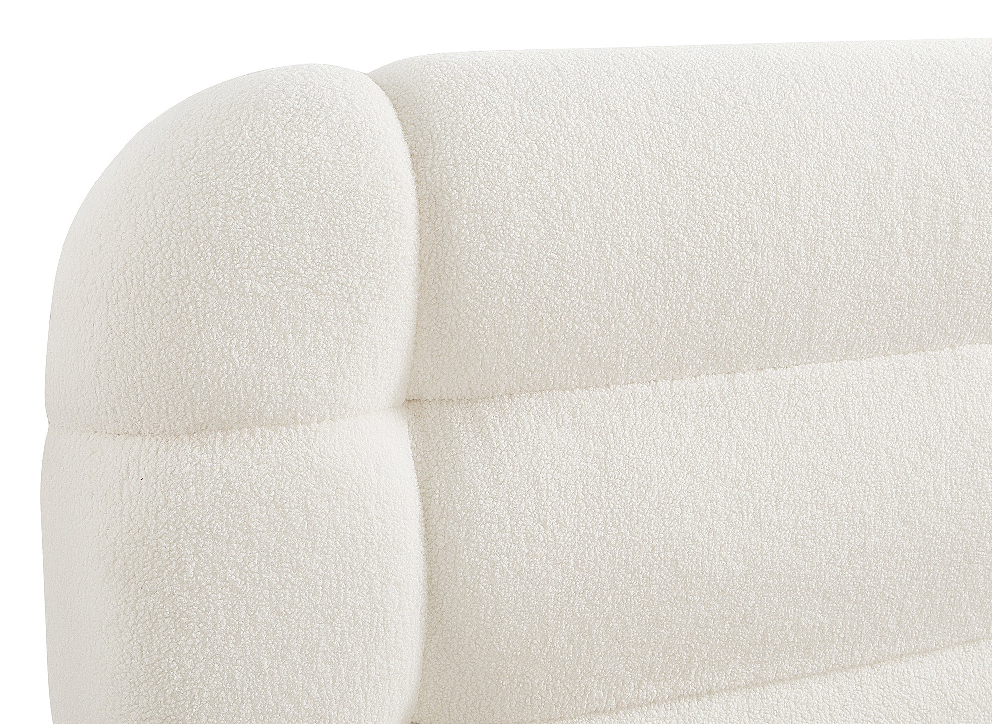 YOURI Cama contenedor de tela bouclé color crudo 140x190 cm