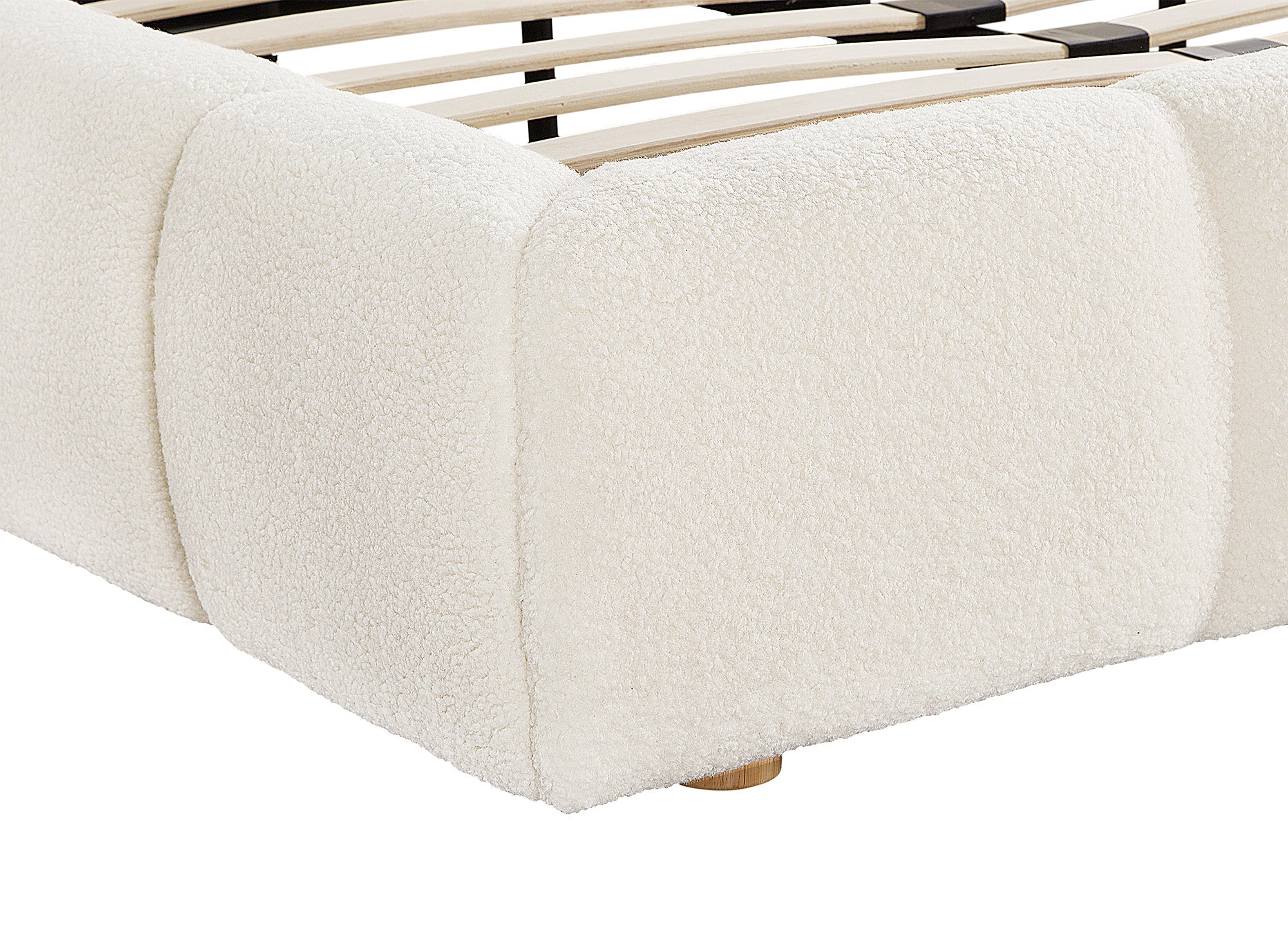 Cama doble GEORGINA crudo bouclé 140x190 cm