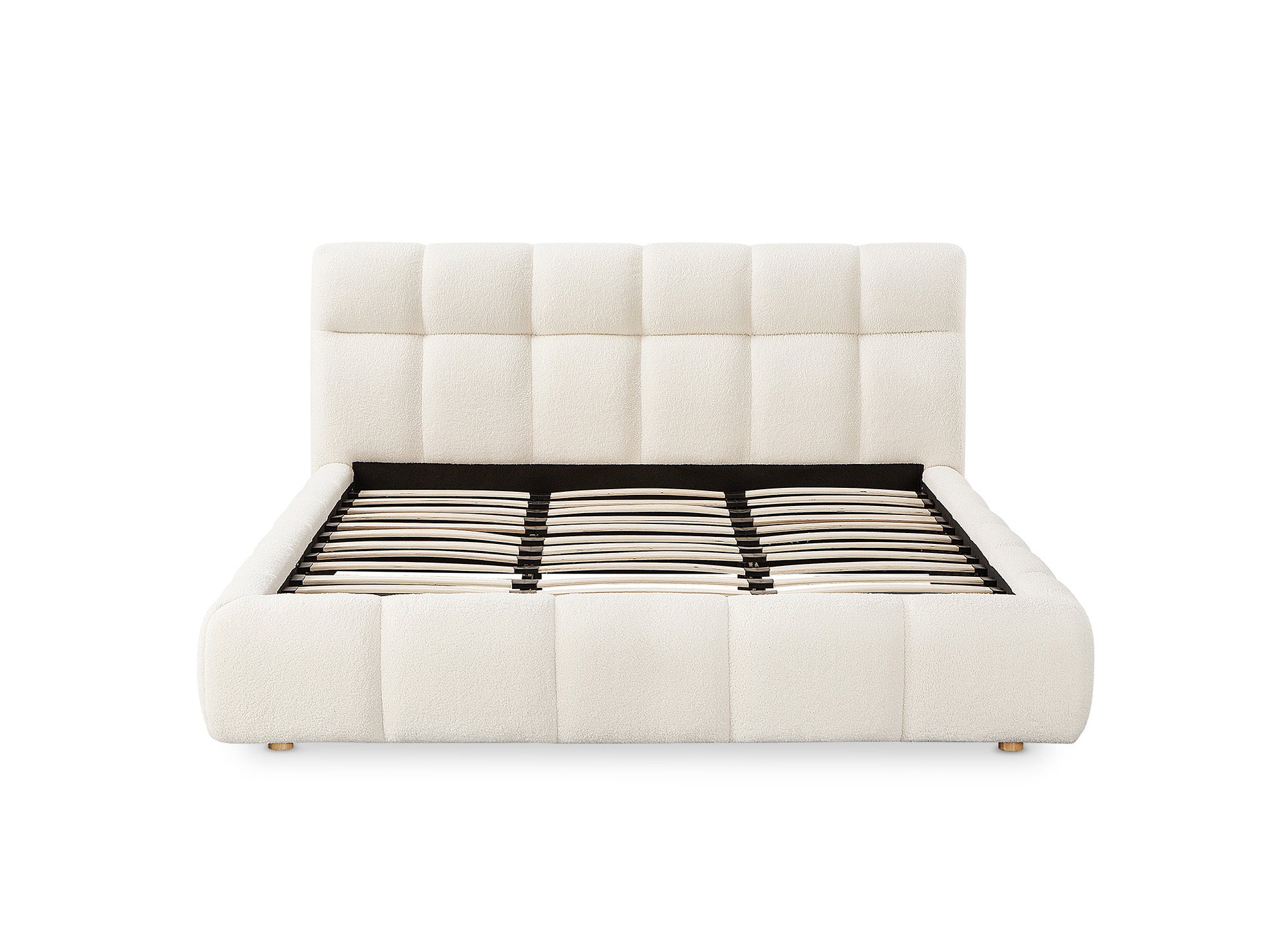 Cama doble GEORGINA crudo bouclé 140x190 cm
