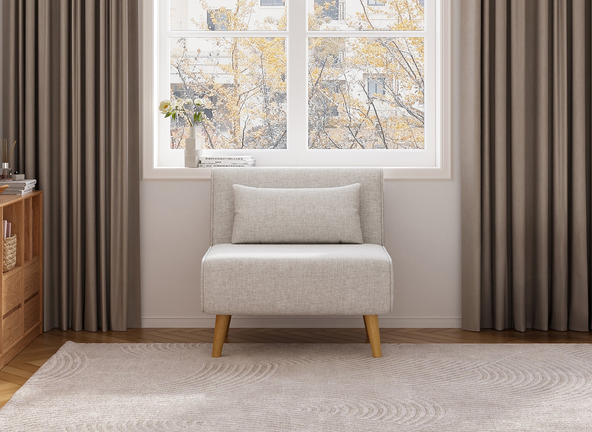 Sillón convertible TONKA en tela beige