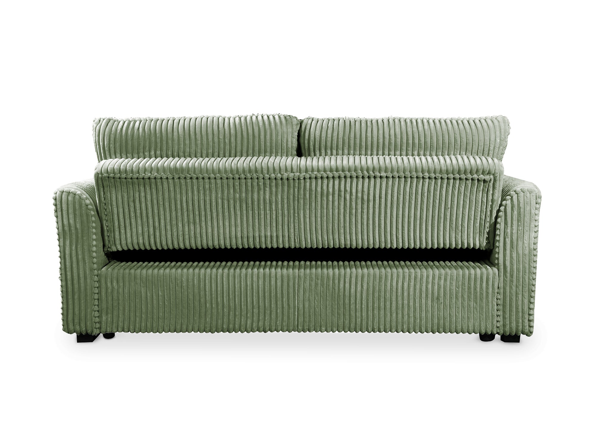 Sofá cama de 3 plazas MAYLIE en pana verde gruesa