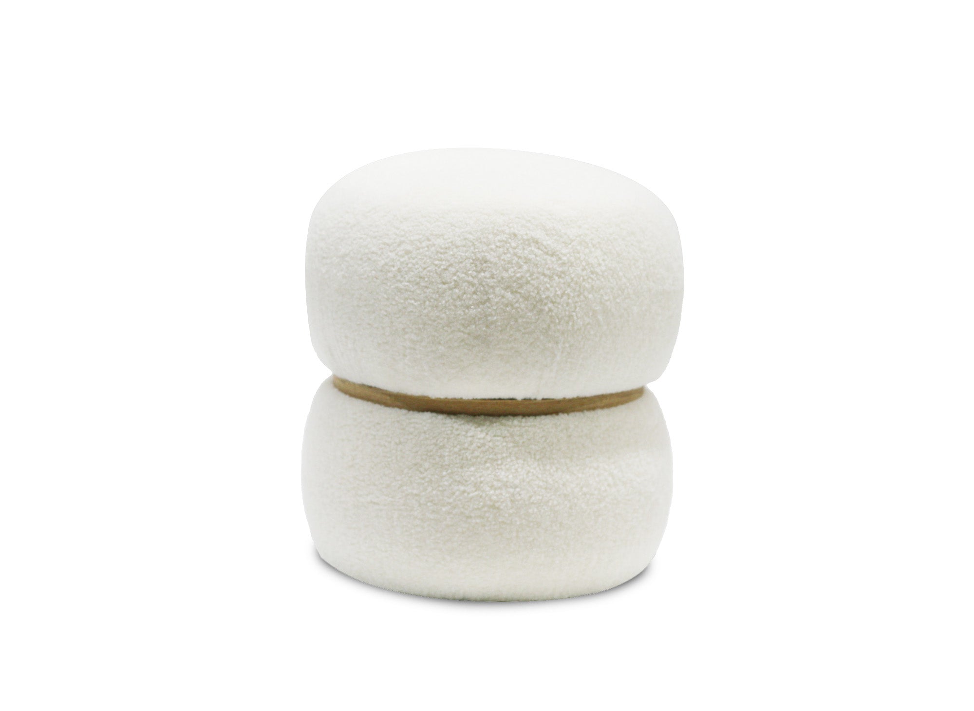 Puf de diseño NESSY en tejido efecto piel de oveja color crudo