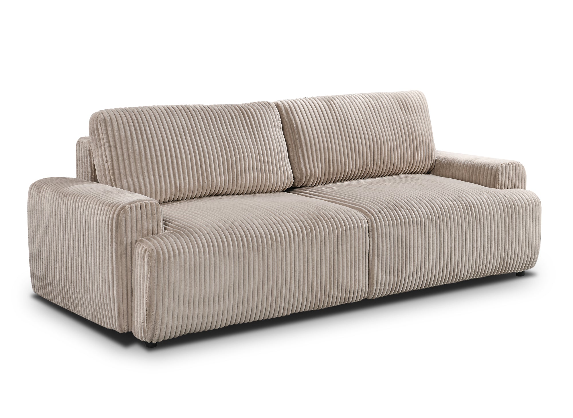 Sofá convertible MILO con almacenaje en pana gruesa color topo