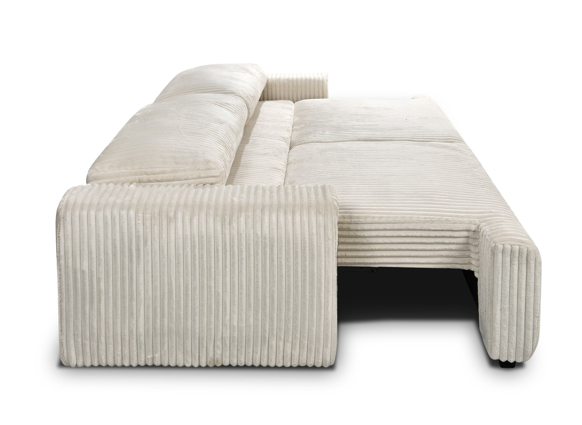 Sofá cama MILO con almacenaje en pana gruesa color beige