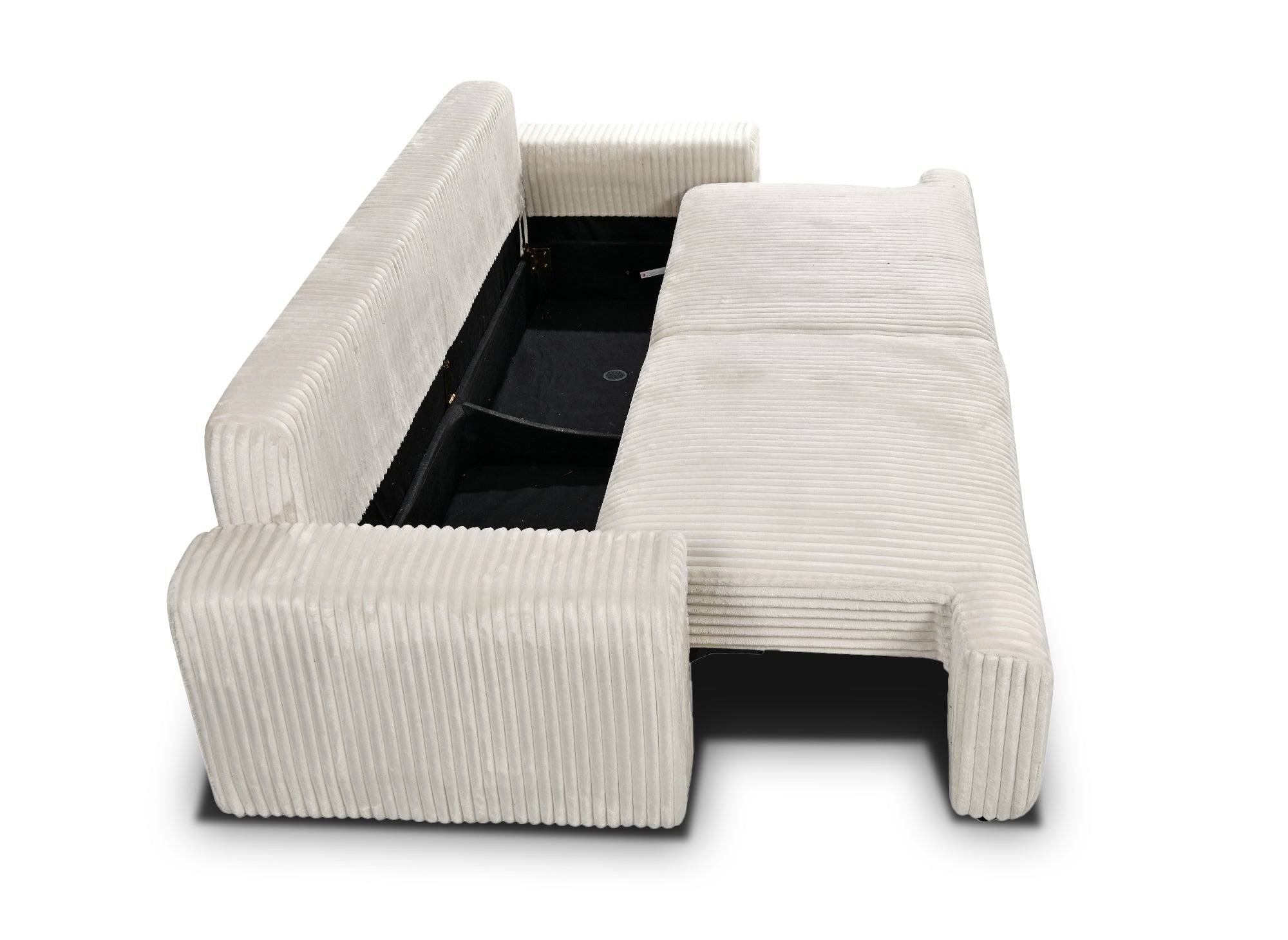 Sofá cama MILO con almacenaje en pana gruesa color beige